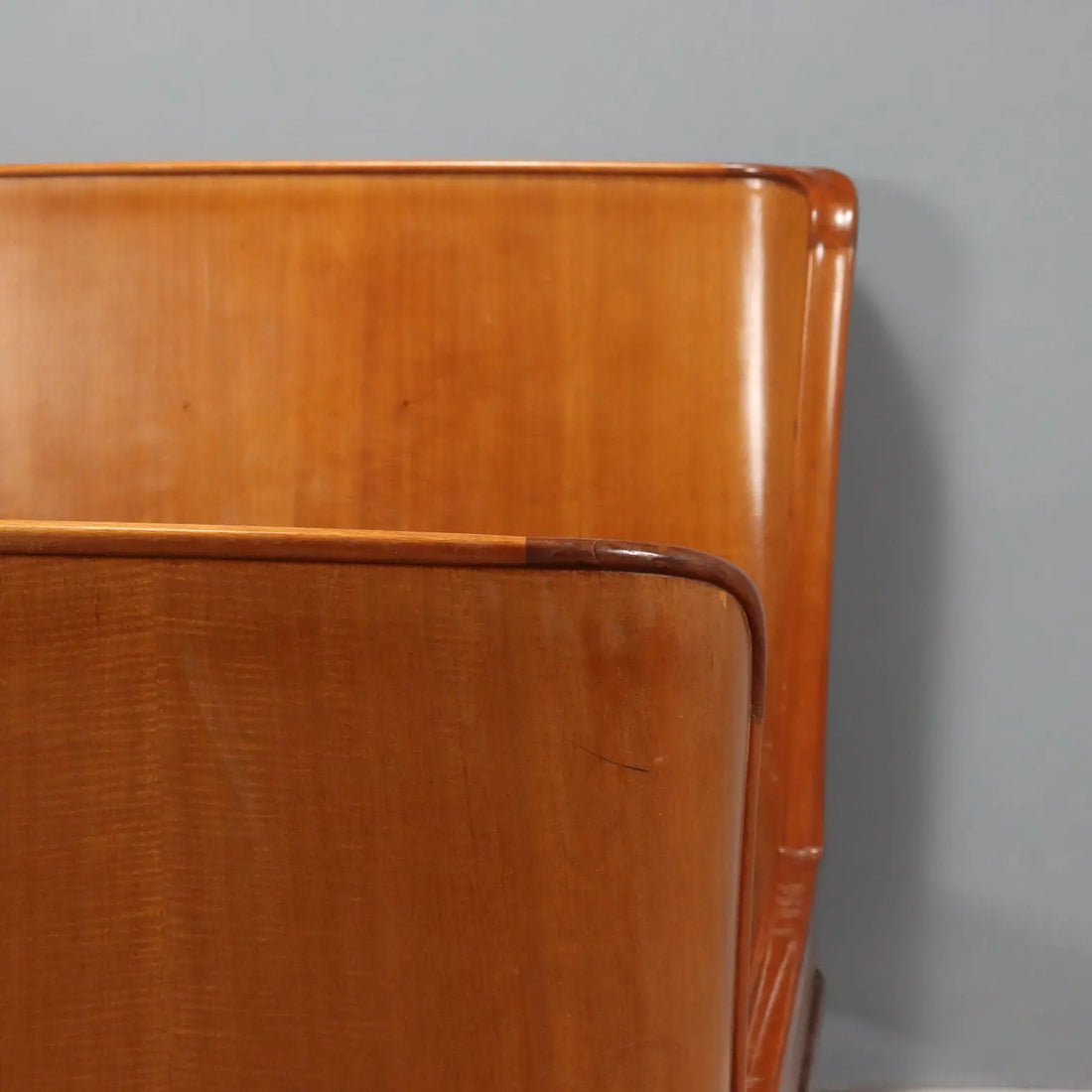 Vintage Double Bed Mahogany Veneer Design Italy 1950s | Modernism | Complements