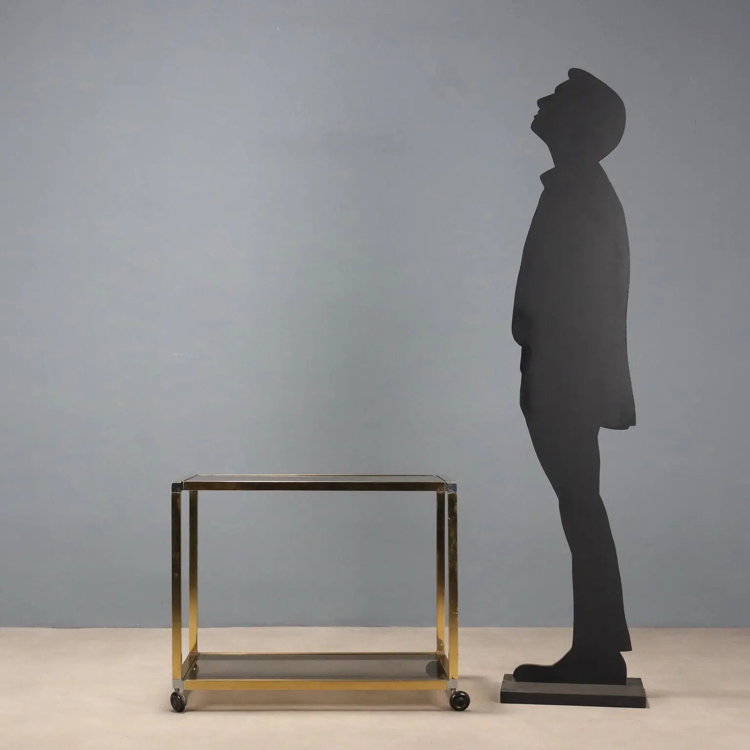 Vintage Kitchen Trolley Brass Glass Design Italy 1980s | Modernism | Complements