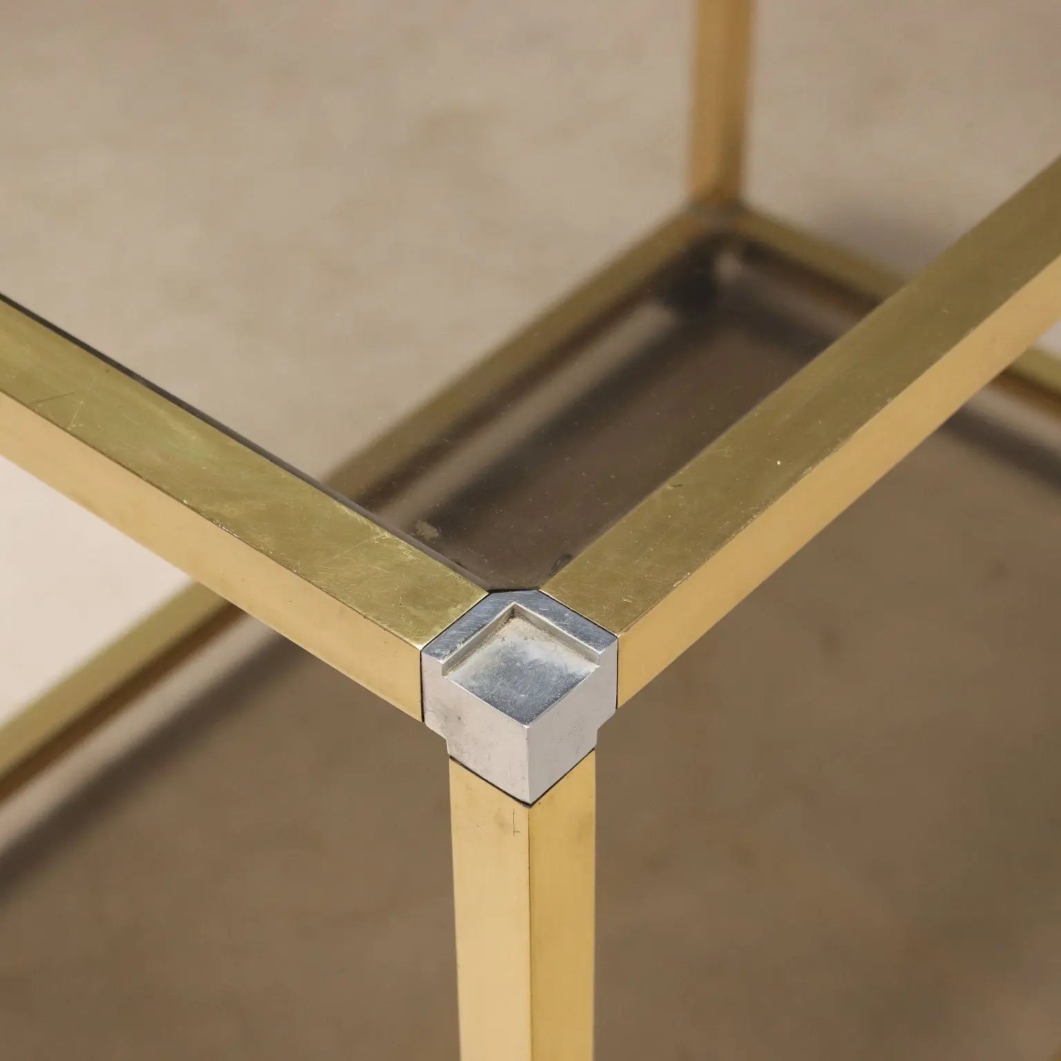 Vintage Kitchen Trolley Brass Glass Design Italy 1980s | Modernism | Complements