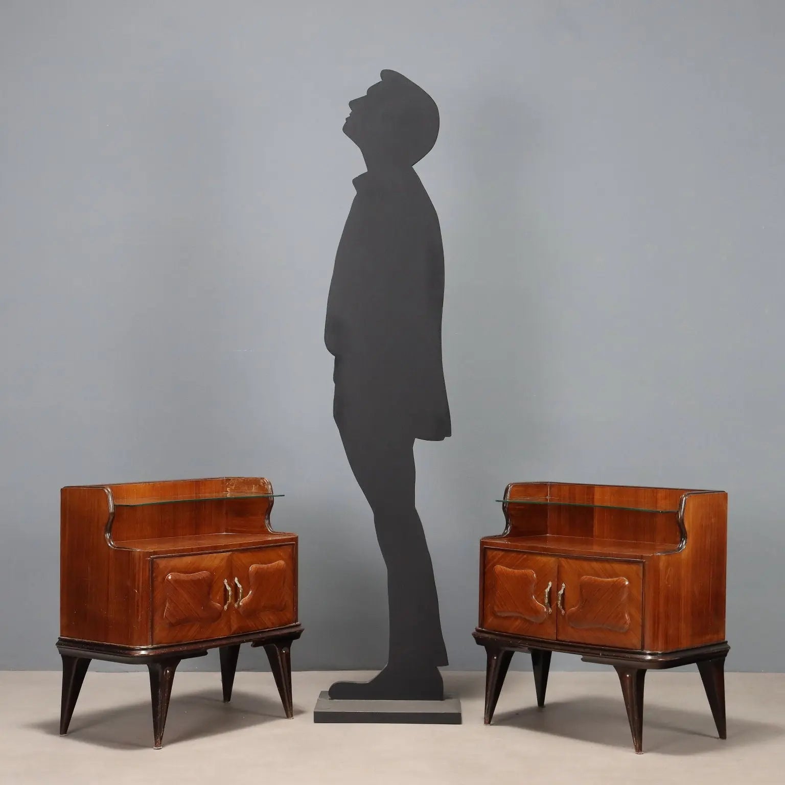 Vintage Nightstands Exotic Wood Veneer Design Italy 1950s | Modernism | Complements