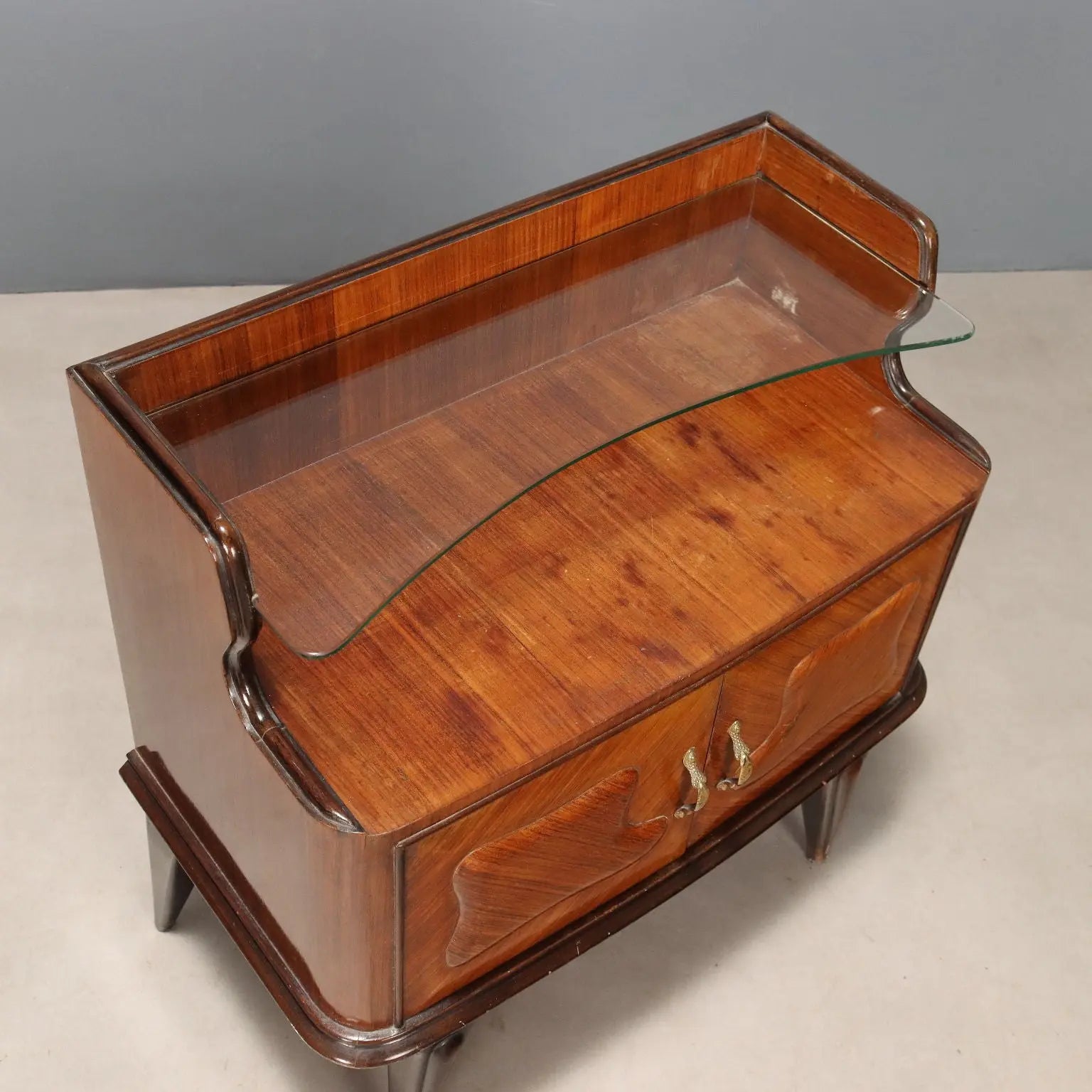 Vintage Nightstands Exotic Wood Veneer Design Italy 1950s | Modernism | Complements