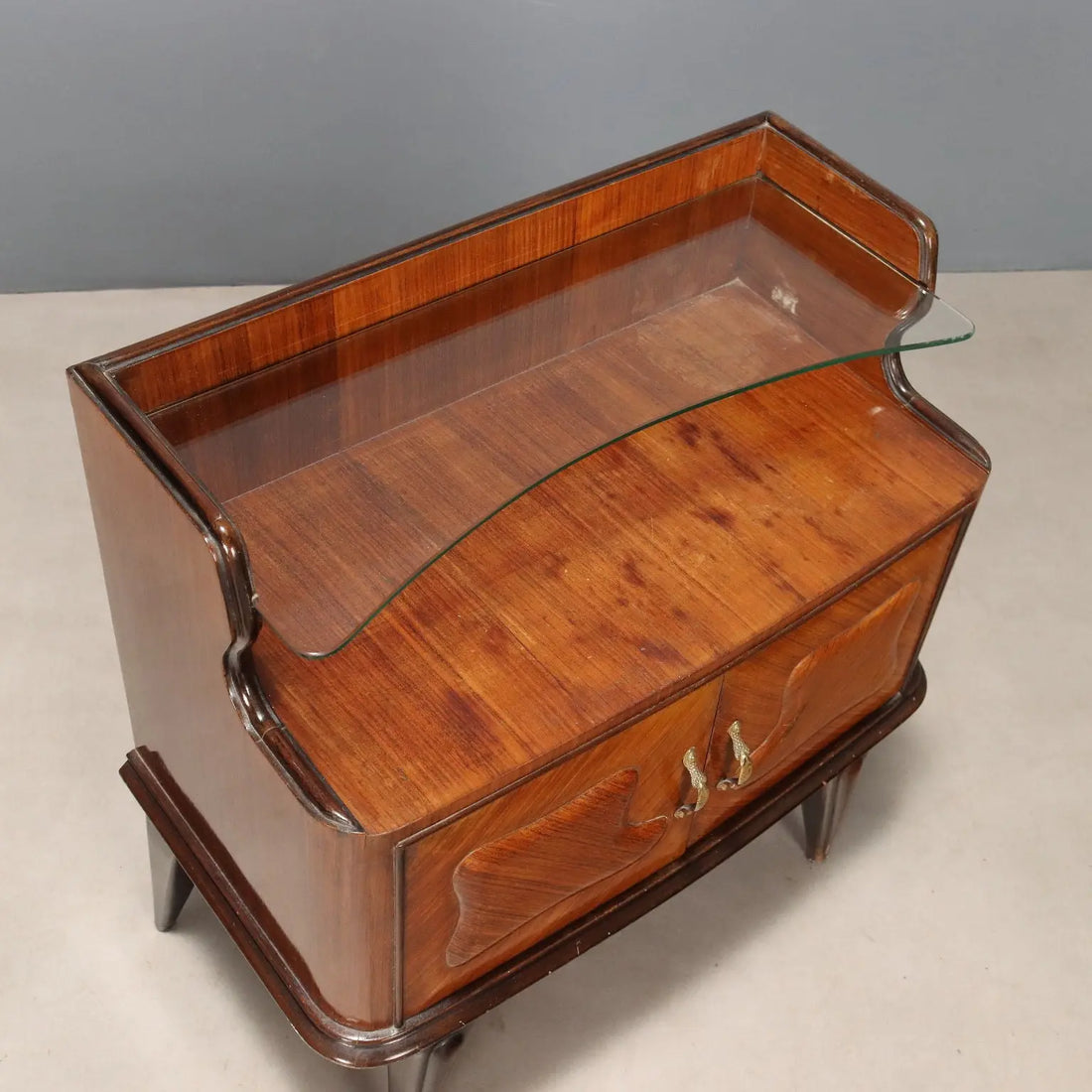 Vintage Nightstands Exotic Wood Veneer Design Italy 1950s | Modernism | Complements