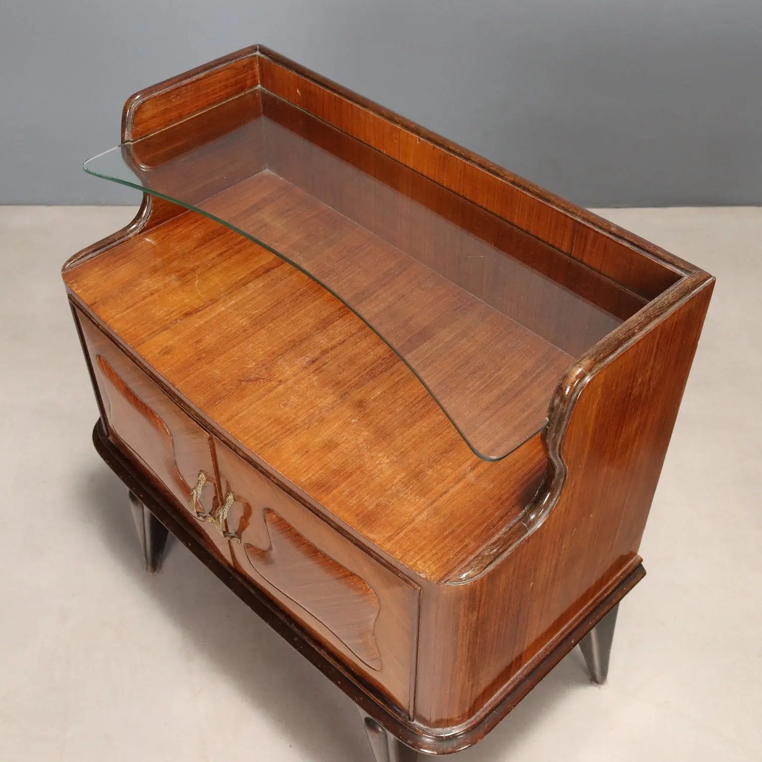 Vintage Nightstands Exotic Wood Veneer Design Italy 1950s | Modernism | Complements