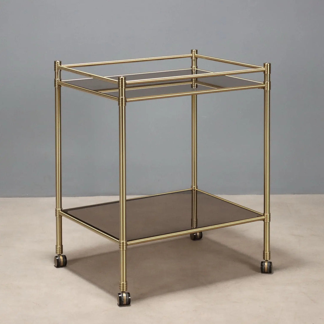 Vintage Kitchen Trolley Smoked Glass Brass Design Italy 1980s | Modernism | Complements