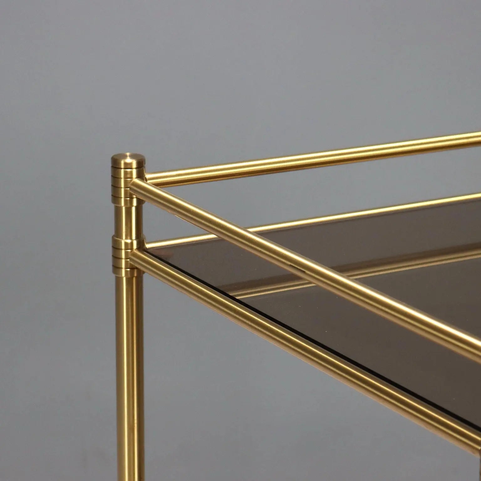 Vintage Kitchen Trolley Smoked Glass Brass Design Italy 1980s | Modernism | Complements