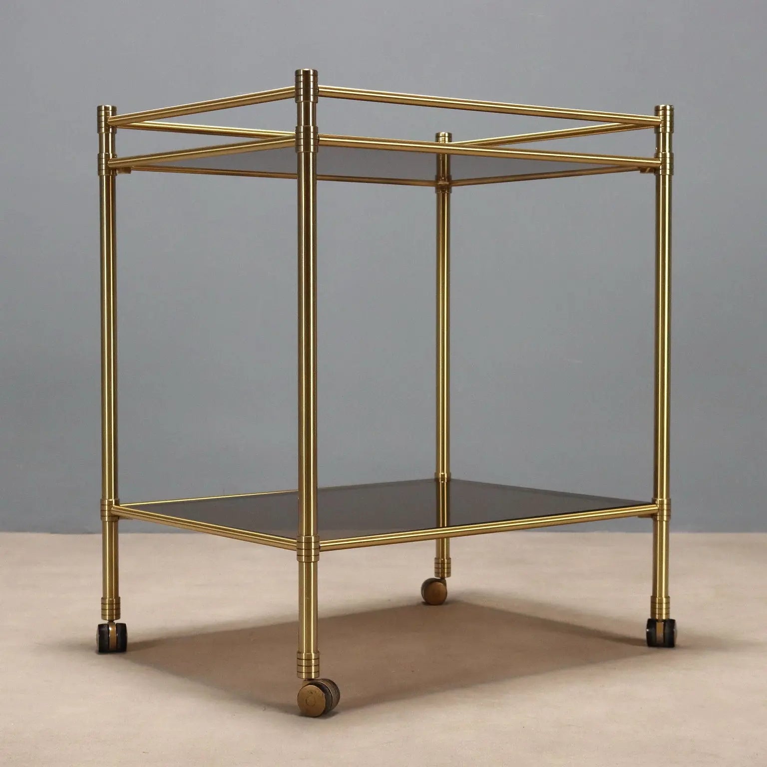 Vintage Kitchen Trolley Smoked Glass Brass Design Italy 1980s | Modernism | Complements