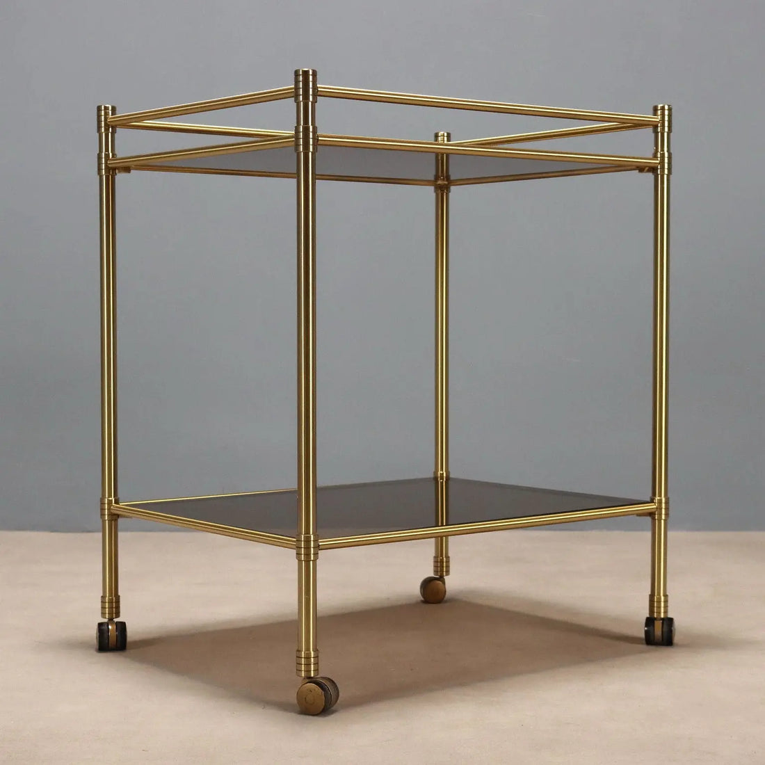 Vintage Kitchen Trolley Smoked Glass Brass Design Italy 1980s | Modernism | Complements