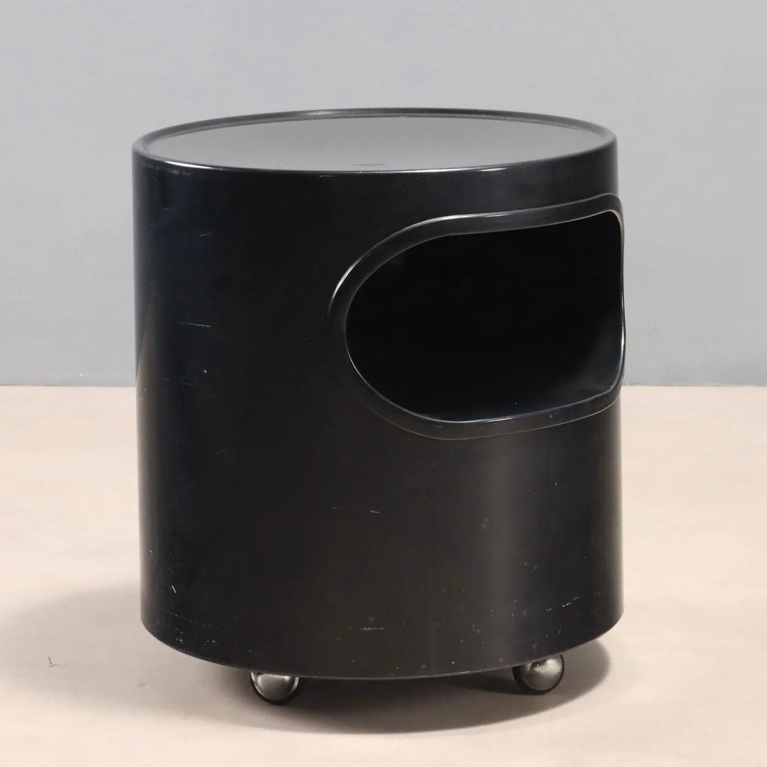 Giano Bedside Table in Black ABS with Compartment