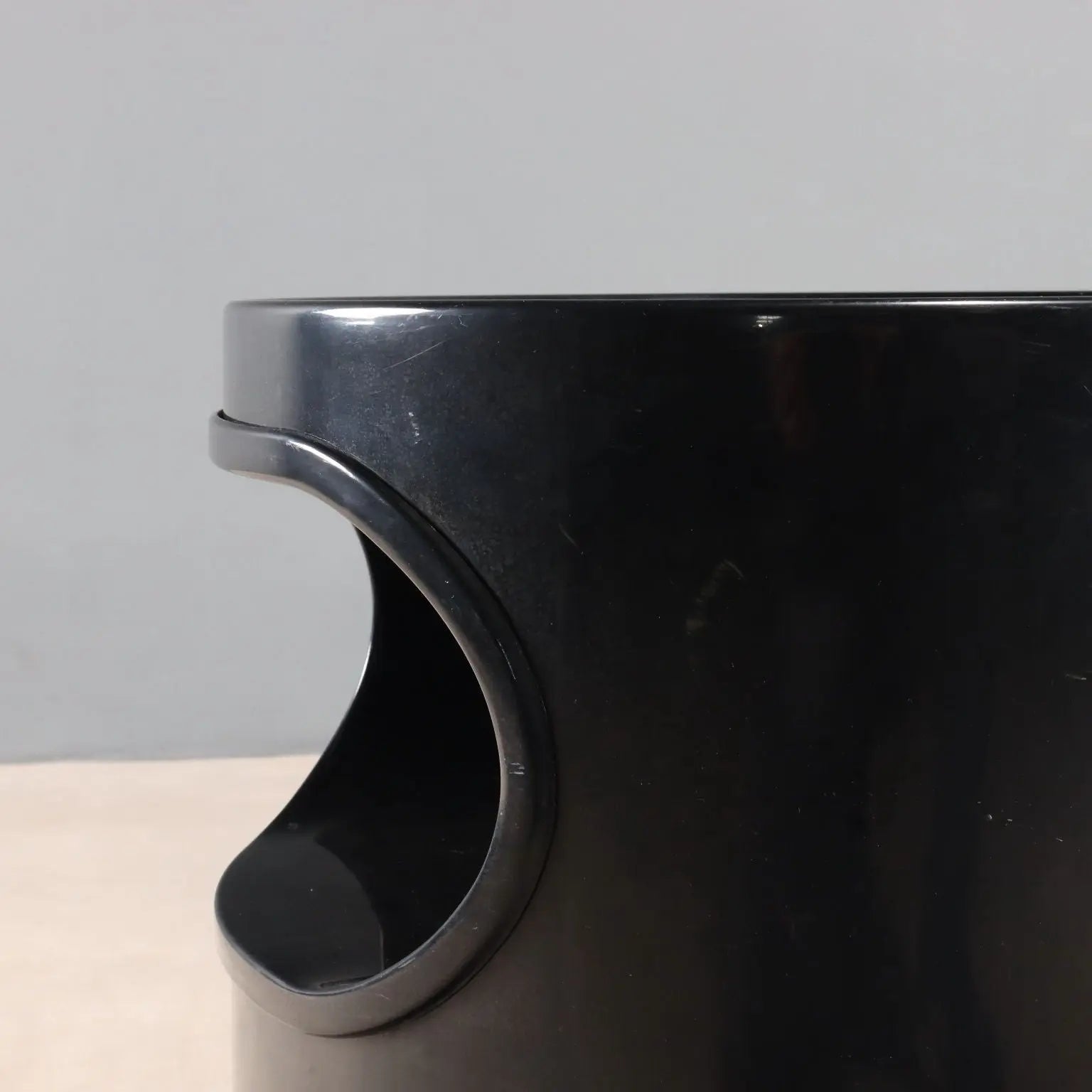 Giano Bedside Table in Black ABS with Compartment