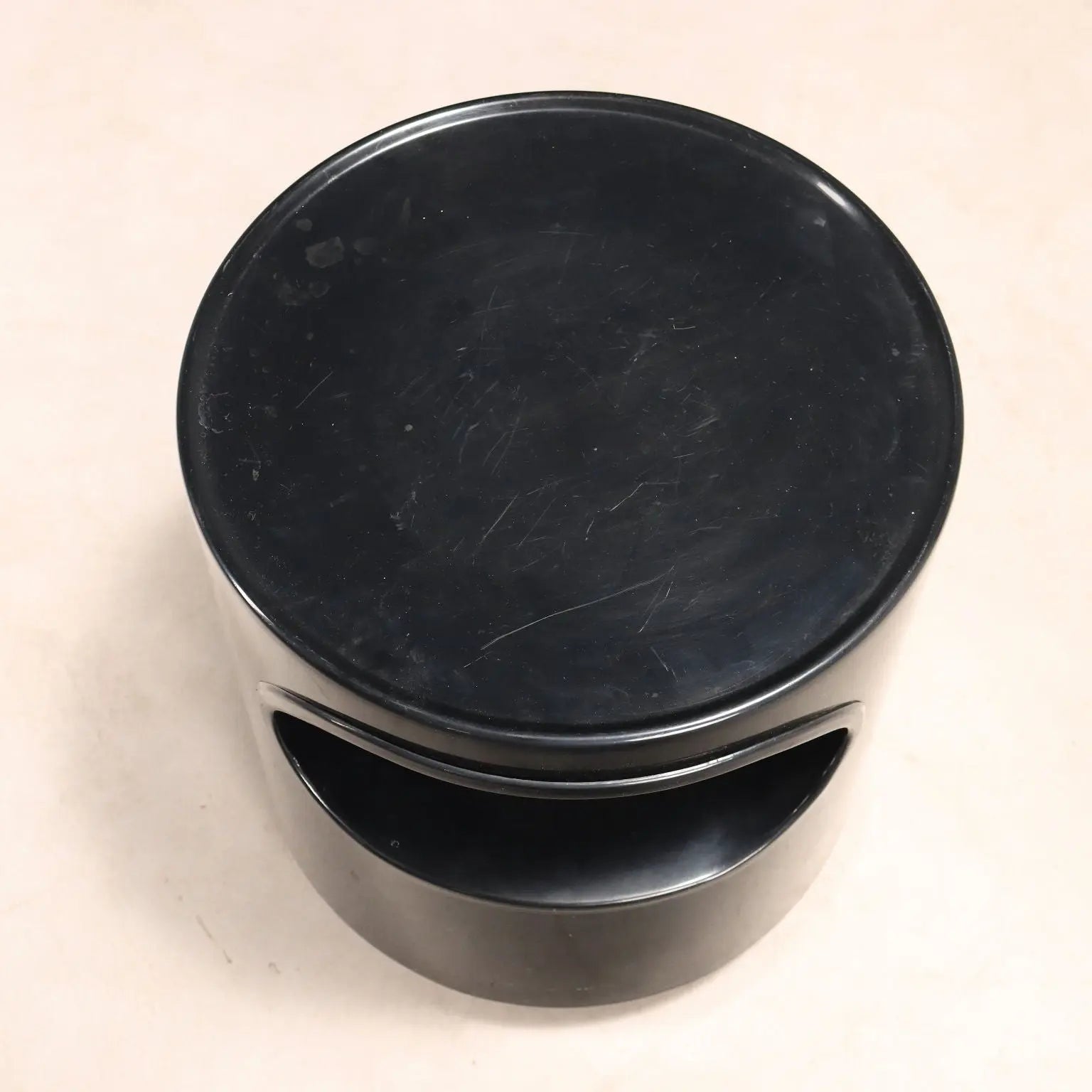 Giano Bedside Table in Black ABS with Compartment