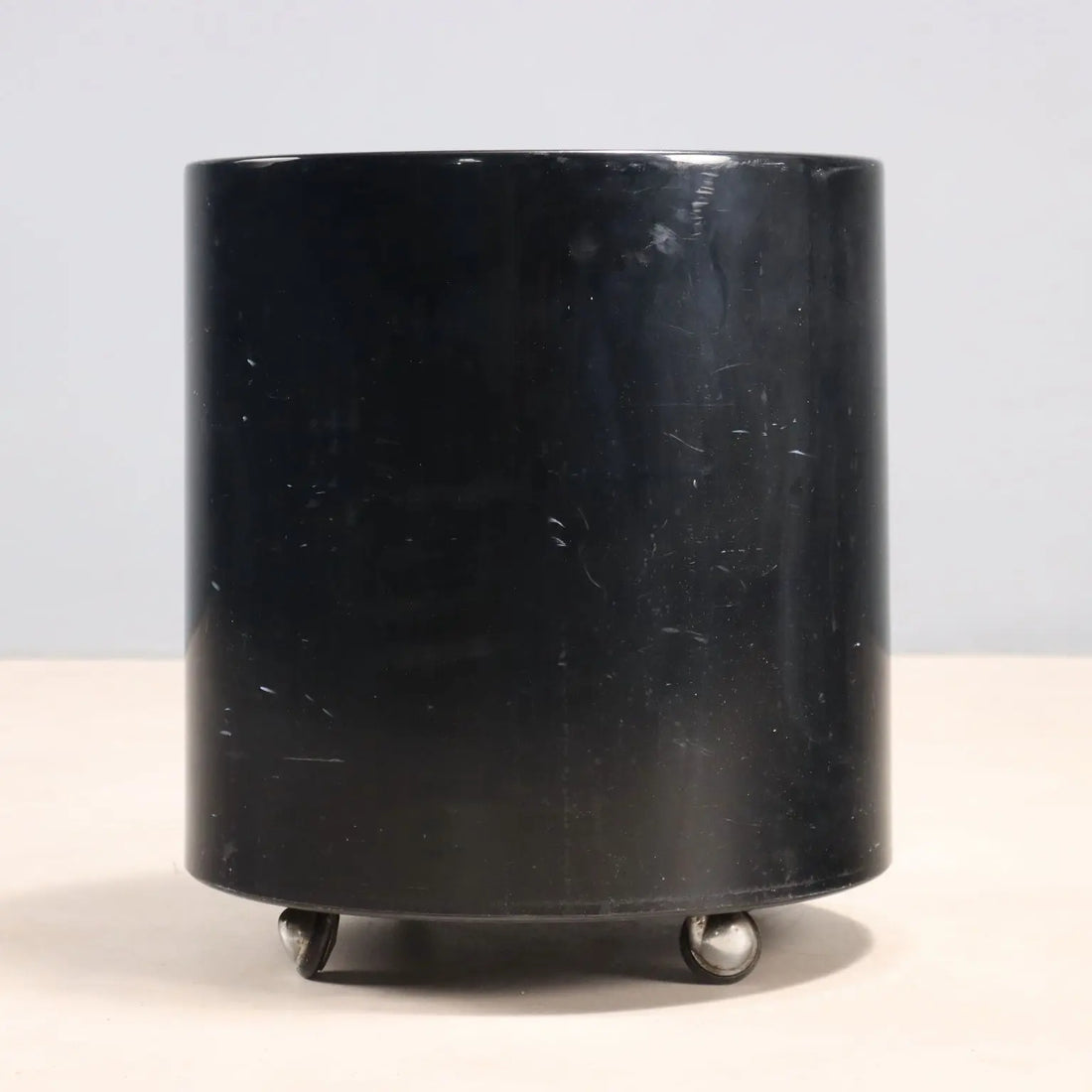 Giano Bedside Table in Black ABS with Compartment