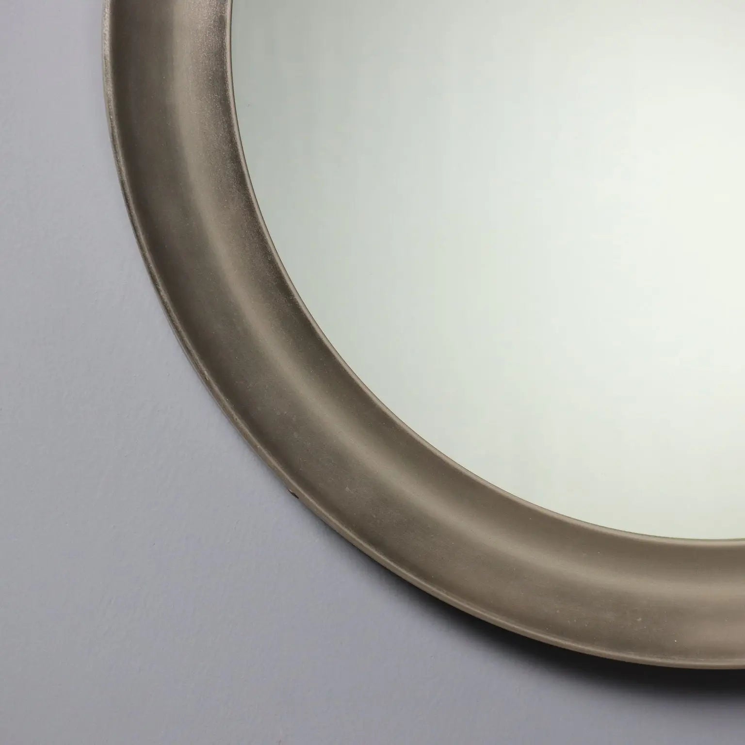 Vintage Round Mirror Iron Frame Glass Design Italy 1960s