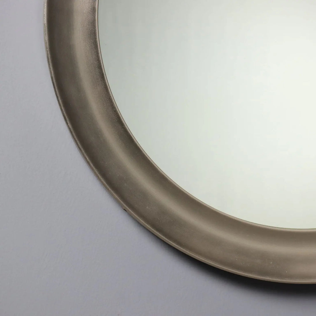 Vintage Round Mirror Iron Frame Glass Design Italy 1960s