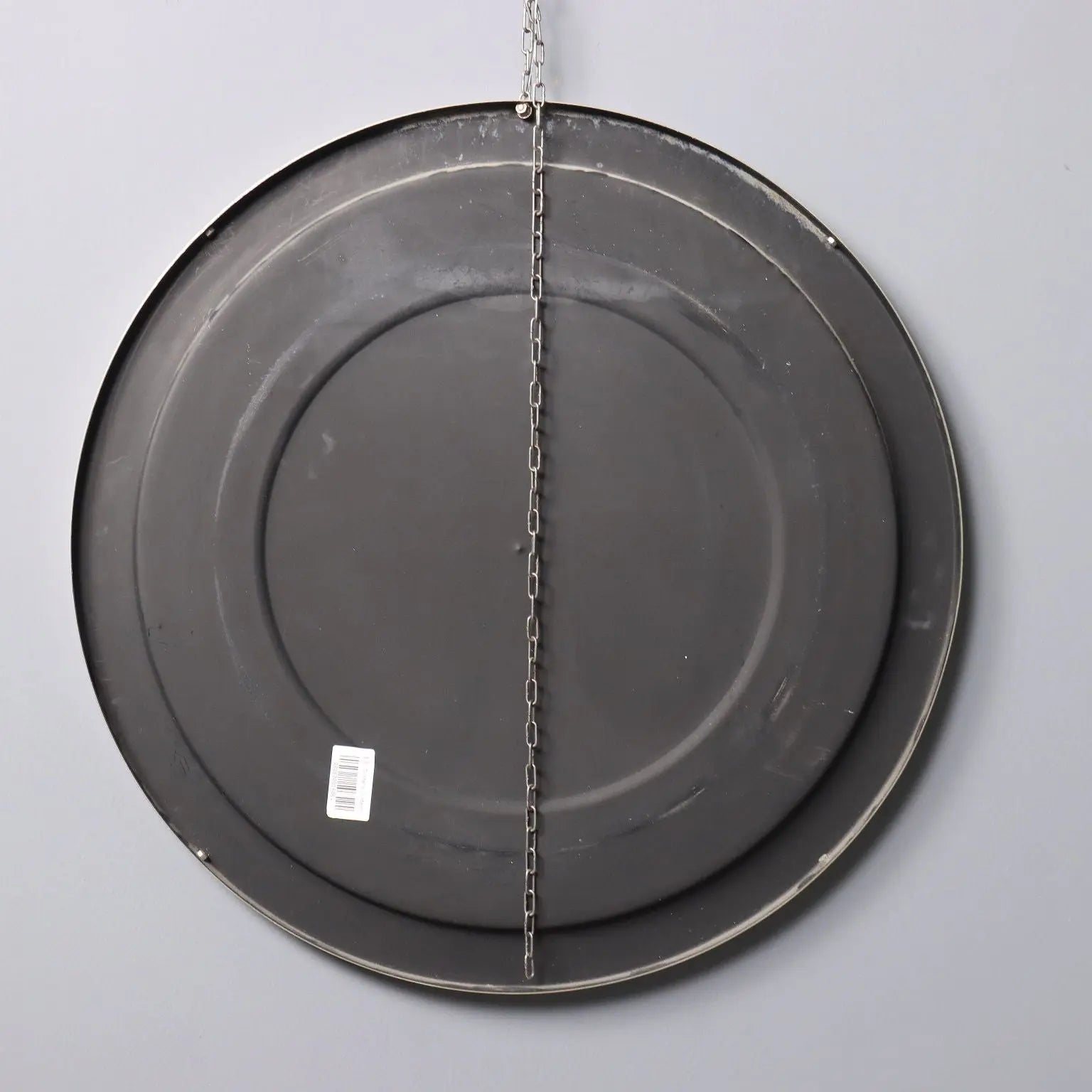 Vintage Round Mirror Iron Frame Glass Design Italy 1960s