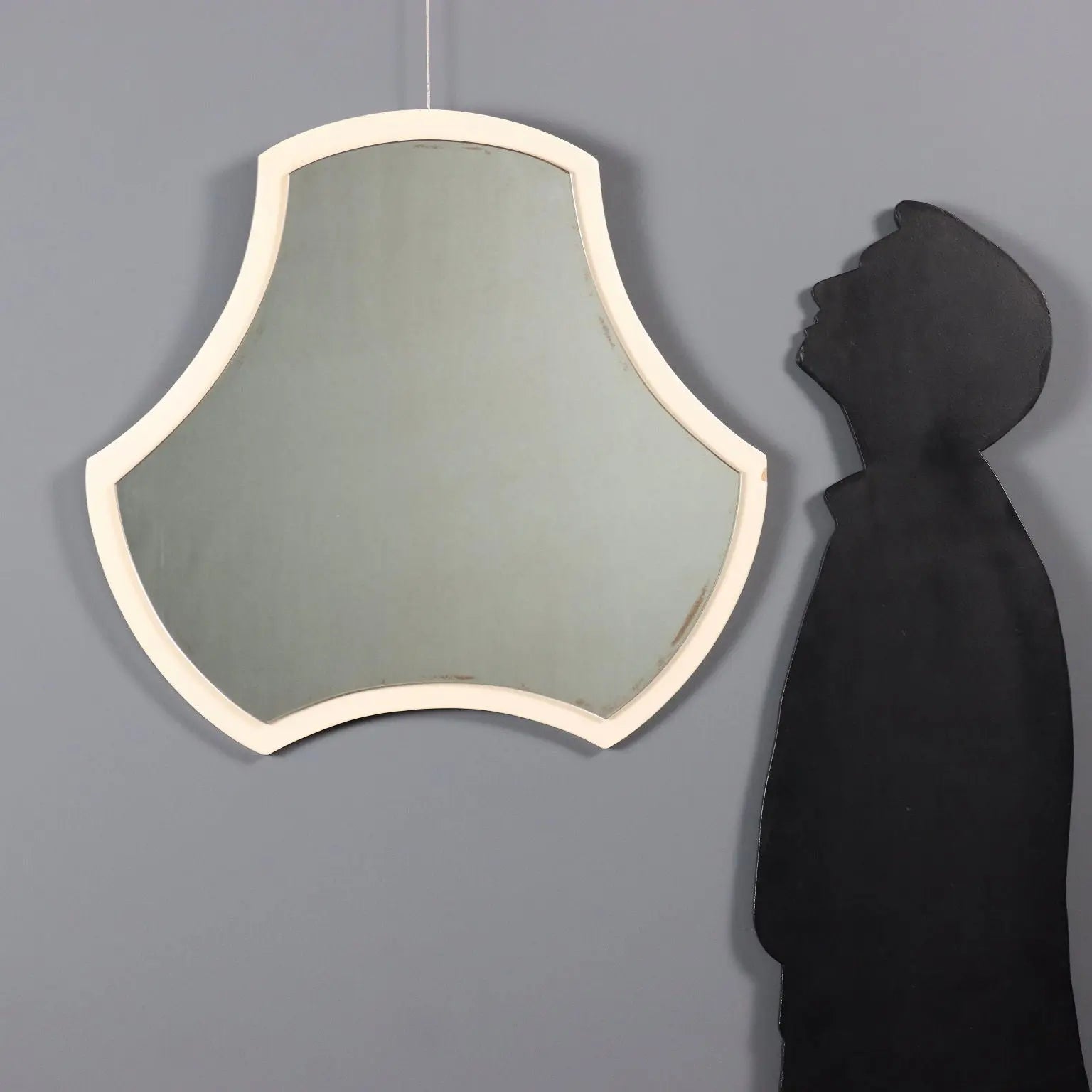 Vintage Style Lacquered Wood Mirror