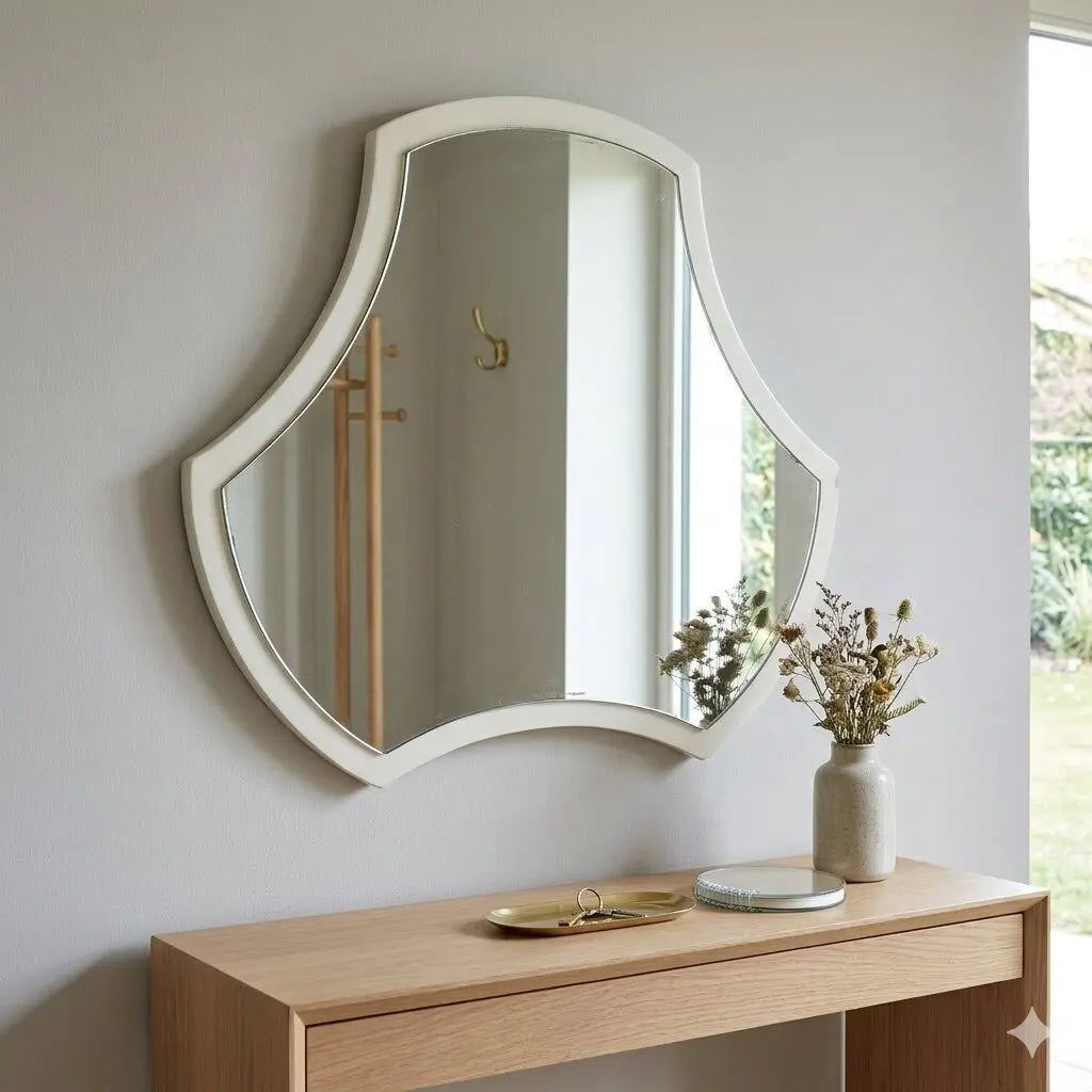 Vintage Style Lacquered Wood Mirror
