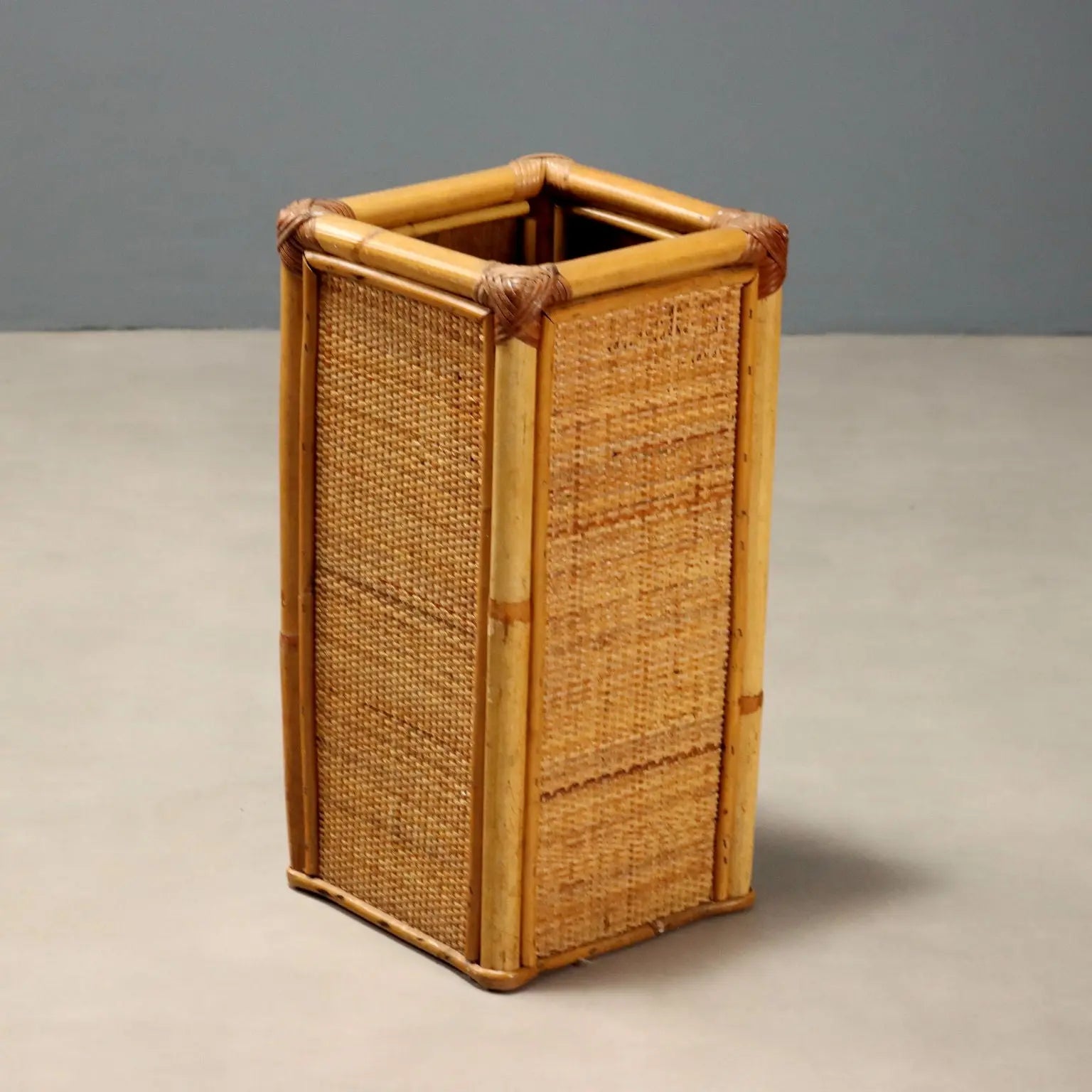 Vintage Umbrella Stand Bamboo Design Italy 1980s | Modernism | Complements