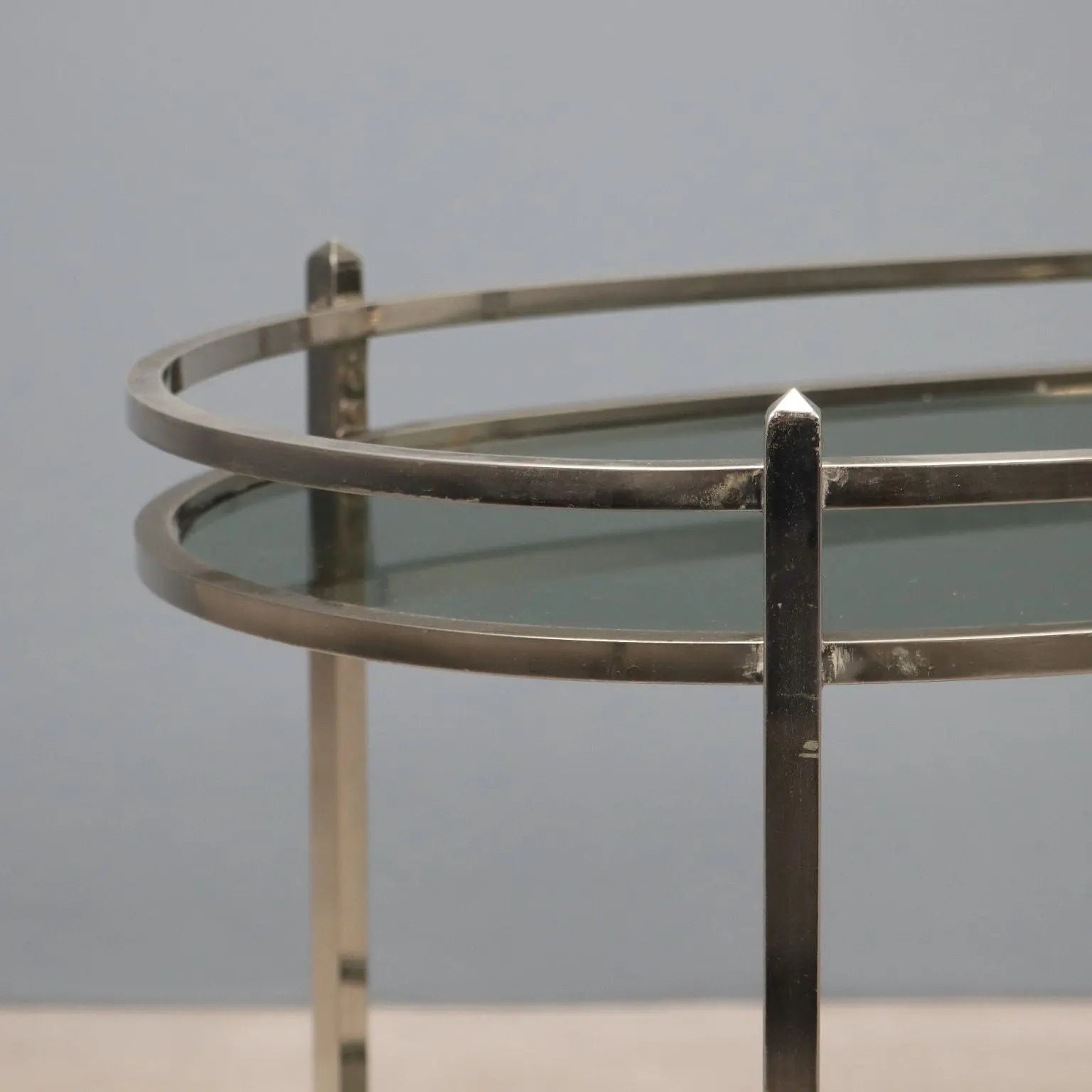 Vintage Kitchen Trolley Double Top Metal Glass Italy 1970s | Modernism | Complements
