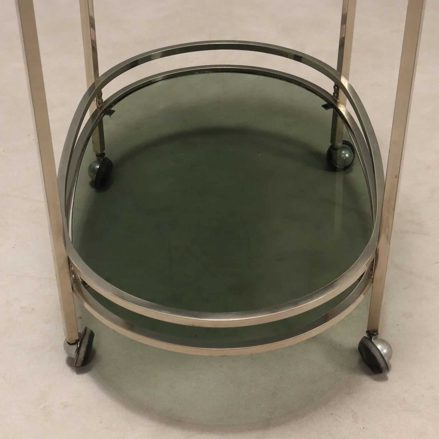 Vintage Kitchen Trolley Double Top Metal Glass Italy 1970s | Modernism | Complements