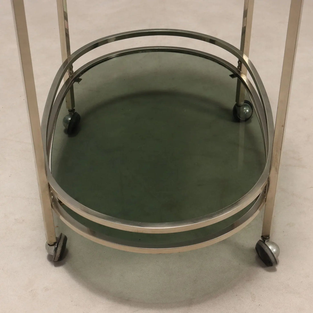 Vintage Kitchen Trolley Double Top Metal Glass Italy 1970s | Modernism | Complements