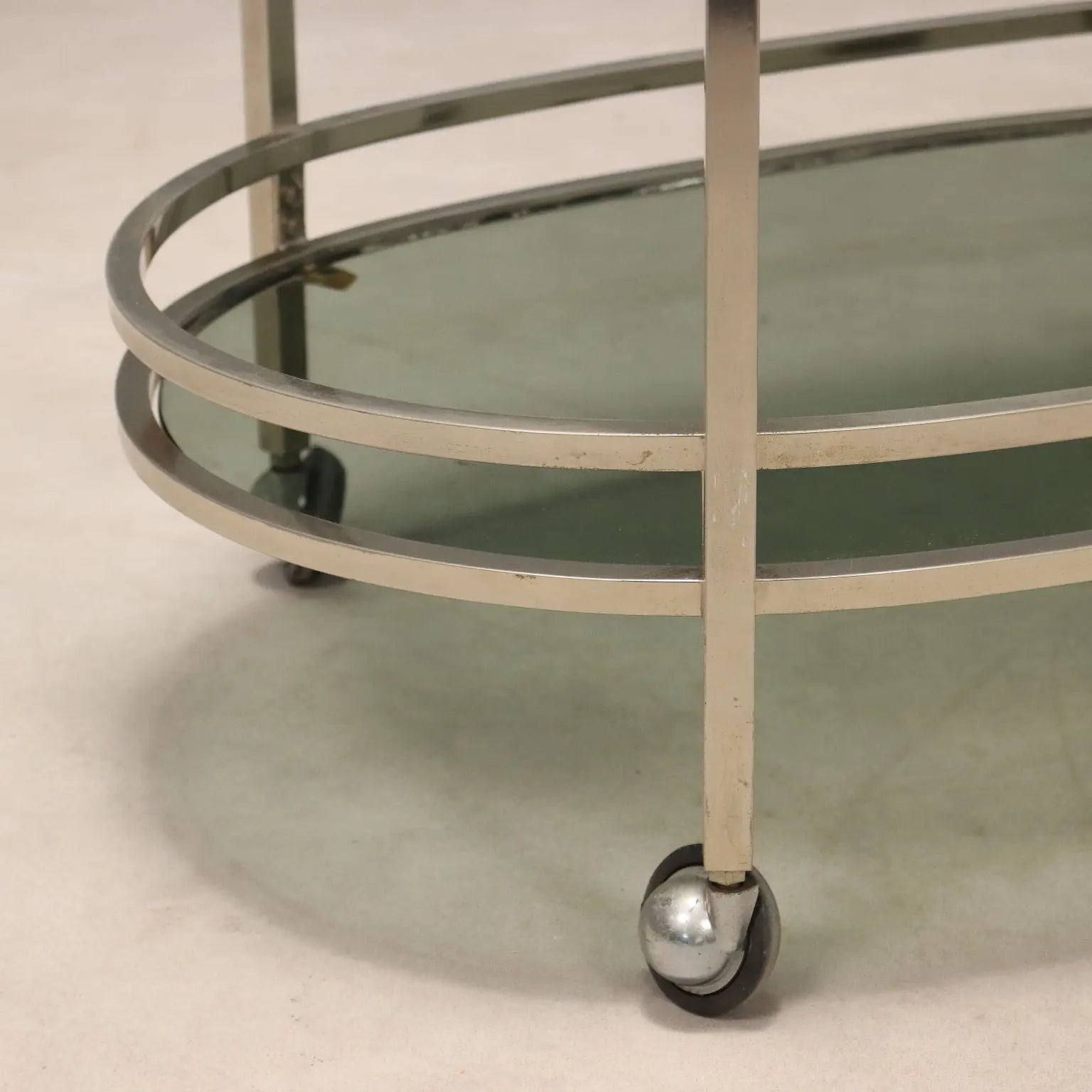 Vintage Kitchen Trolley Double Top Metal Glass Italy 1970s | Modernism | Complements
