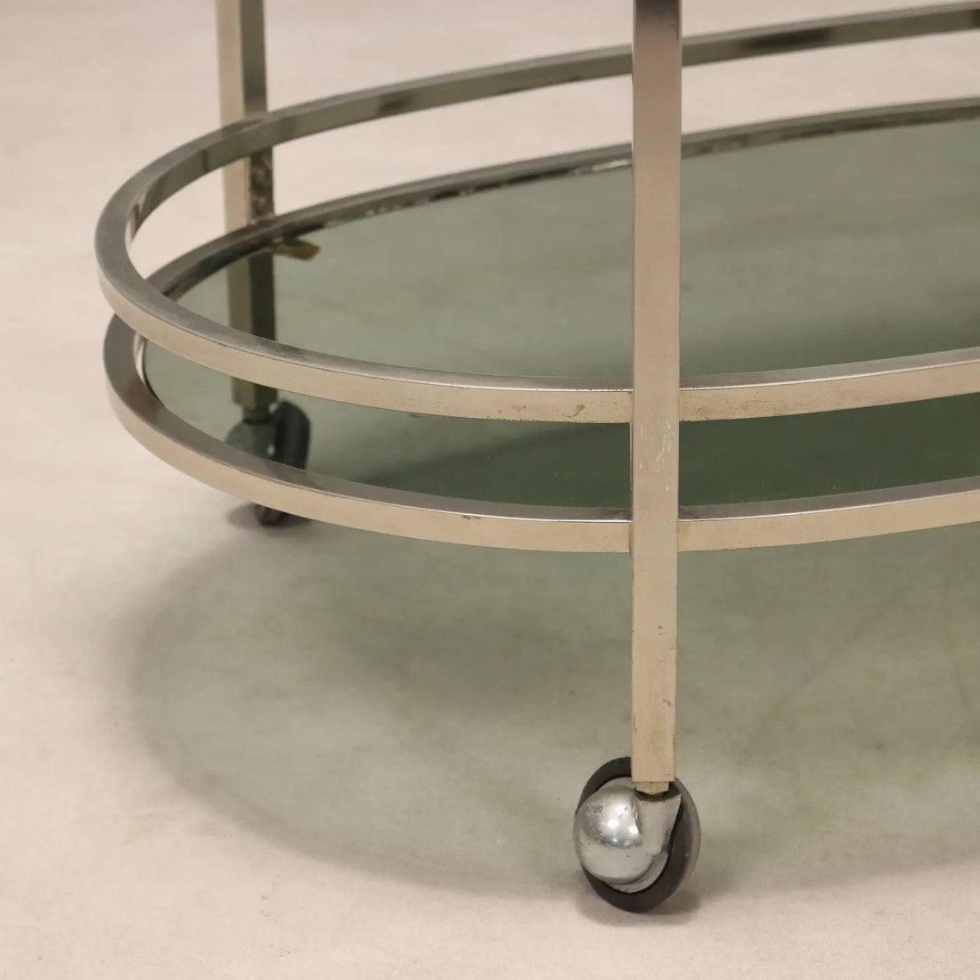 Vintage Kitchen Trolley Double Top Metal Glass Italy 1970s | Modernism | Complements