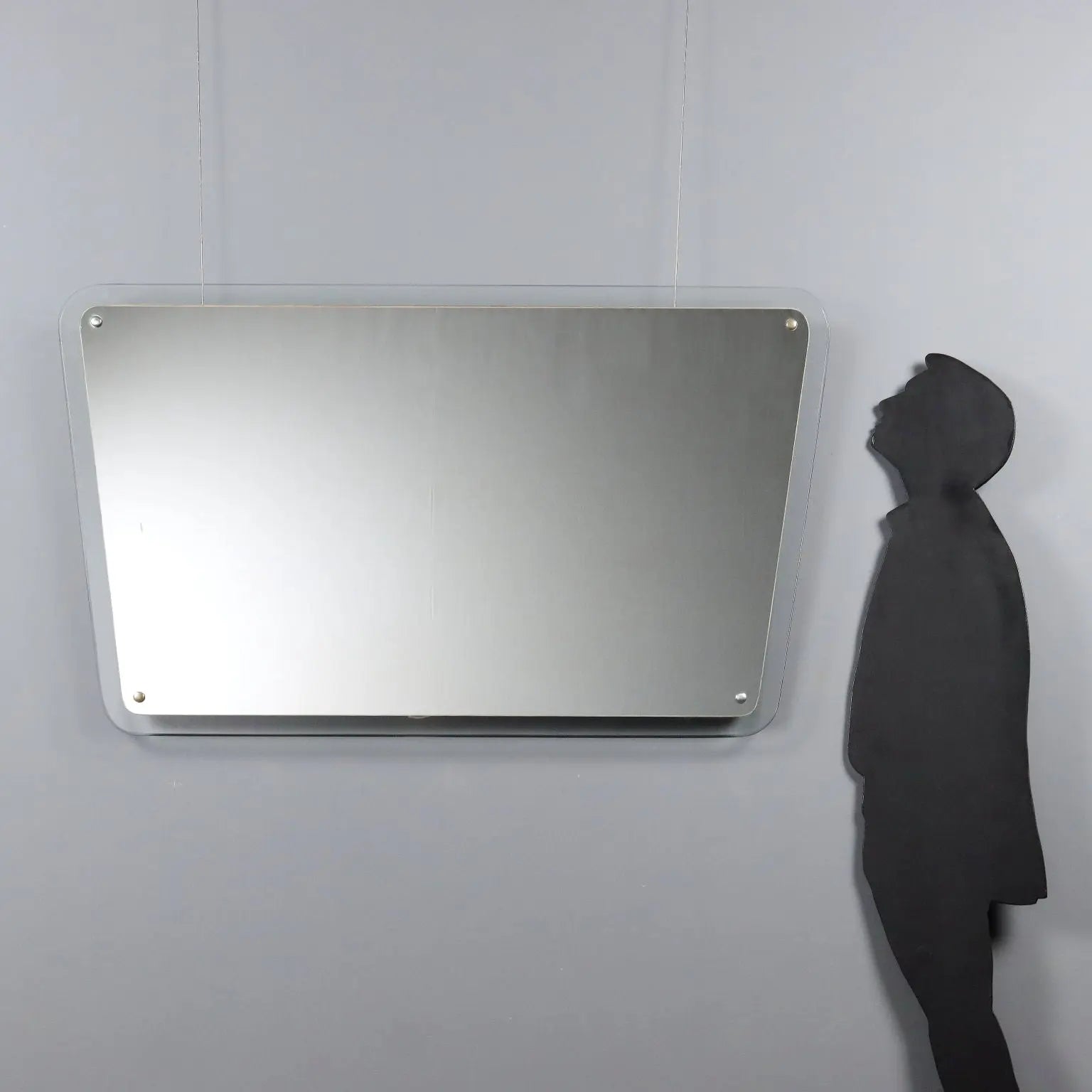 Vintage Wall Mirror Glass Design Italy 1960s