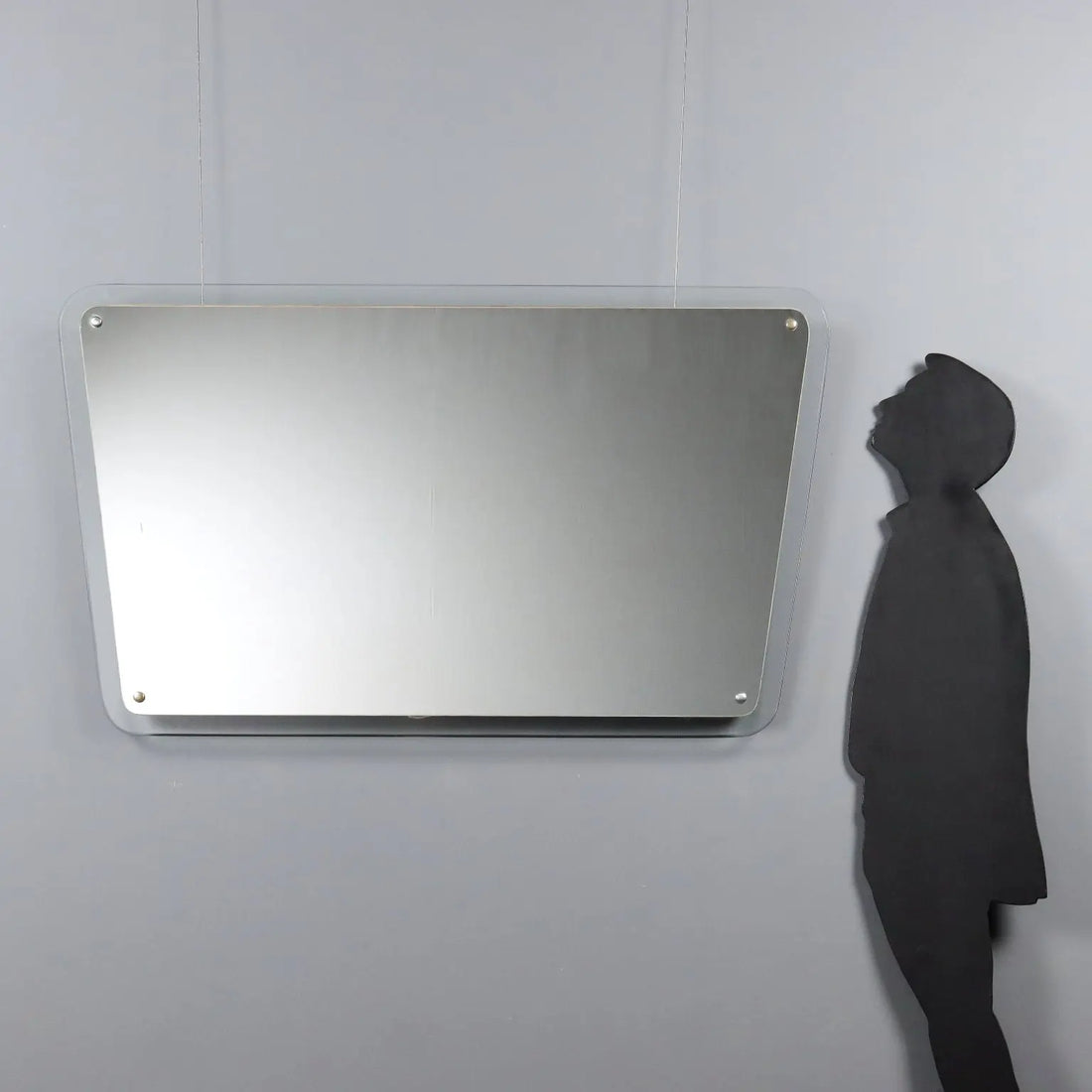 Vintage Wall Mirror Glass Design Italy 1960s