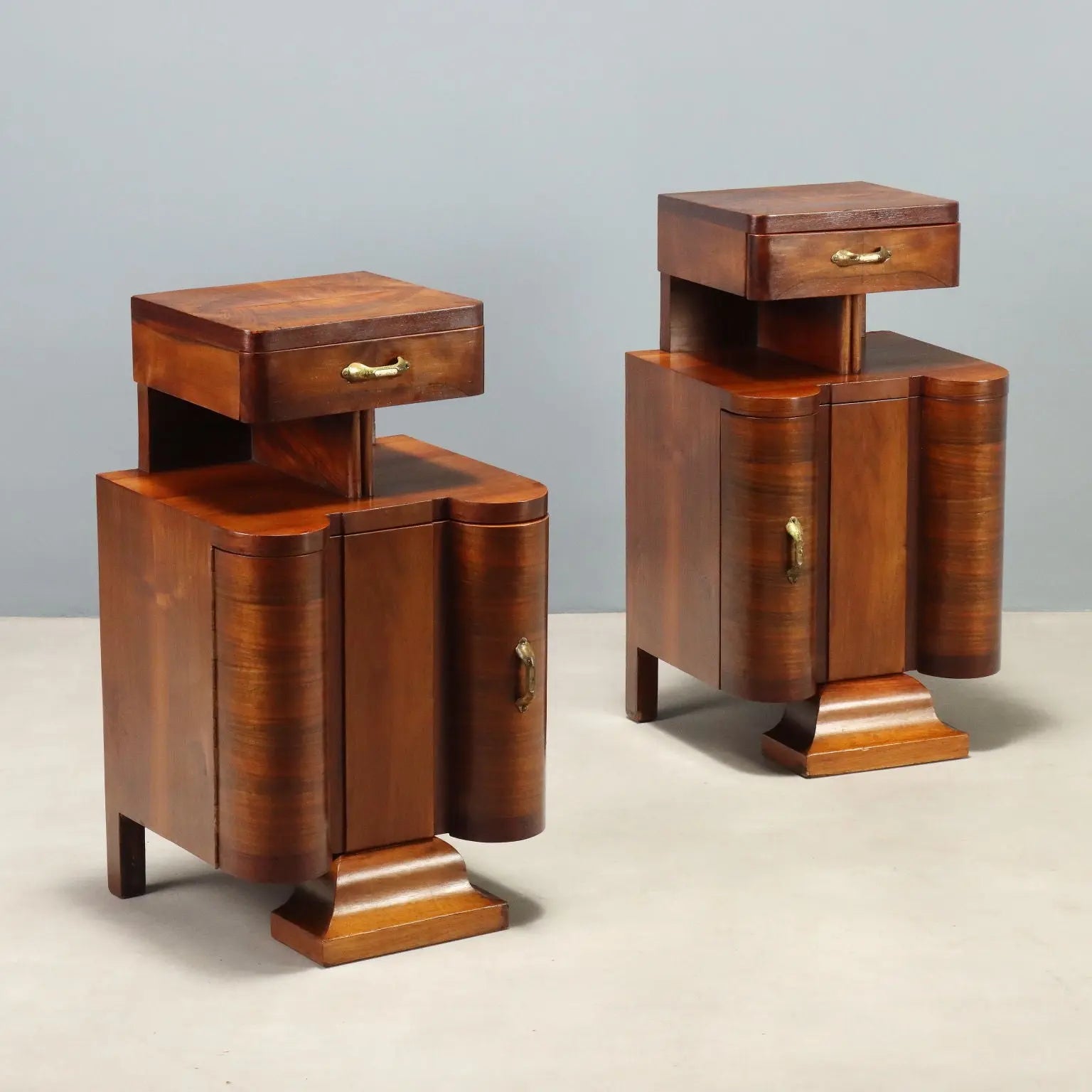 Restored 1920s-1930s Exotic Wood Nightstands