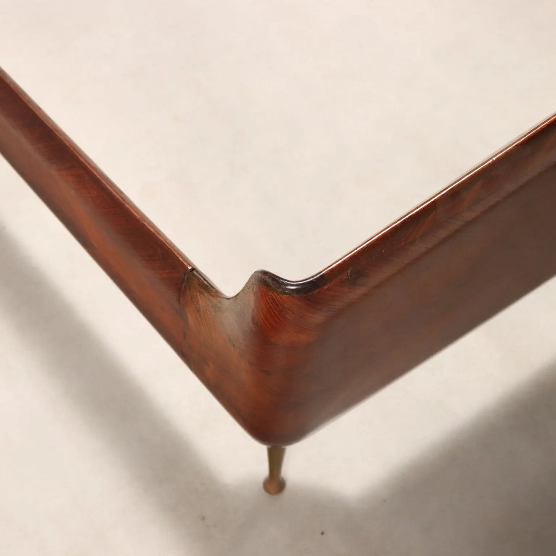 Vintage Double Bed Wood Veneer Design Italy 1950s-1960s