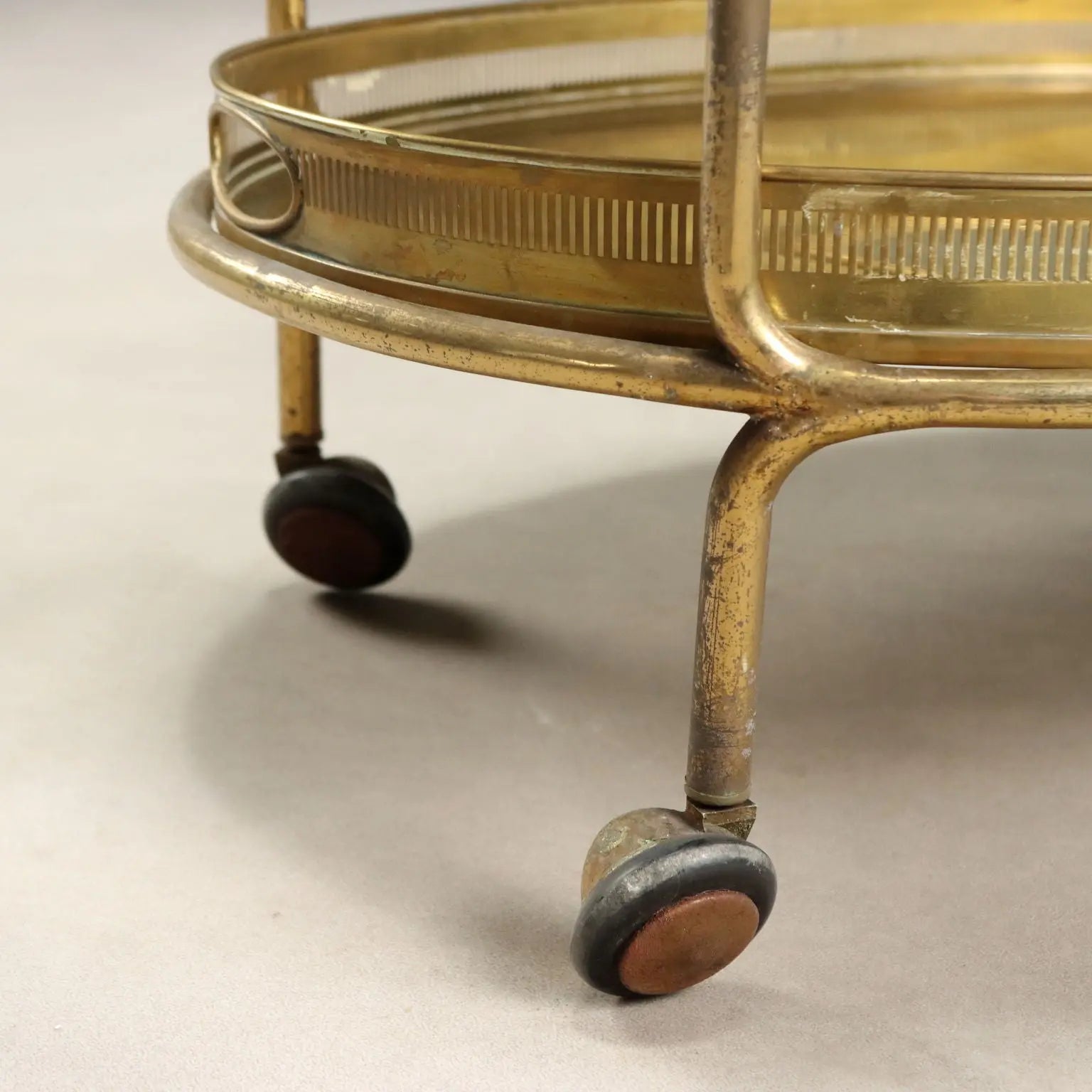 Vintage Kitchen Trolley Double Top Brass Design 1950s