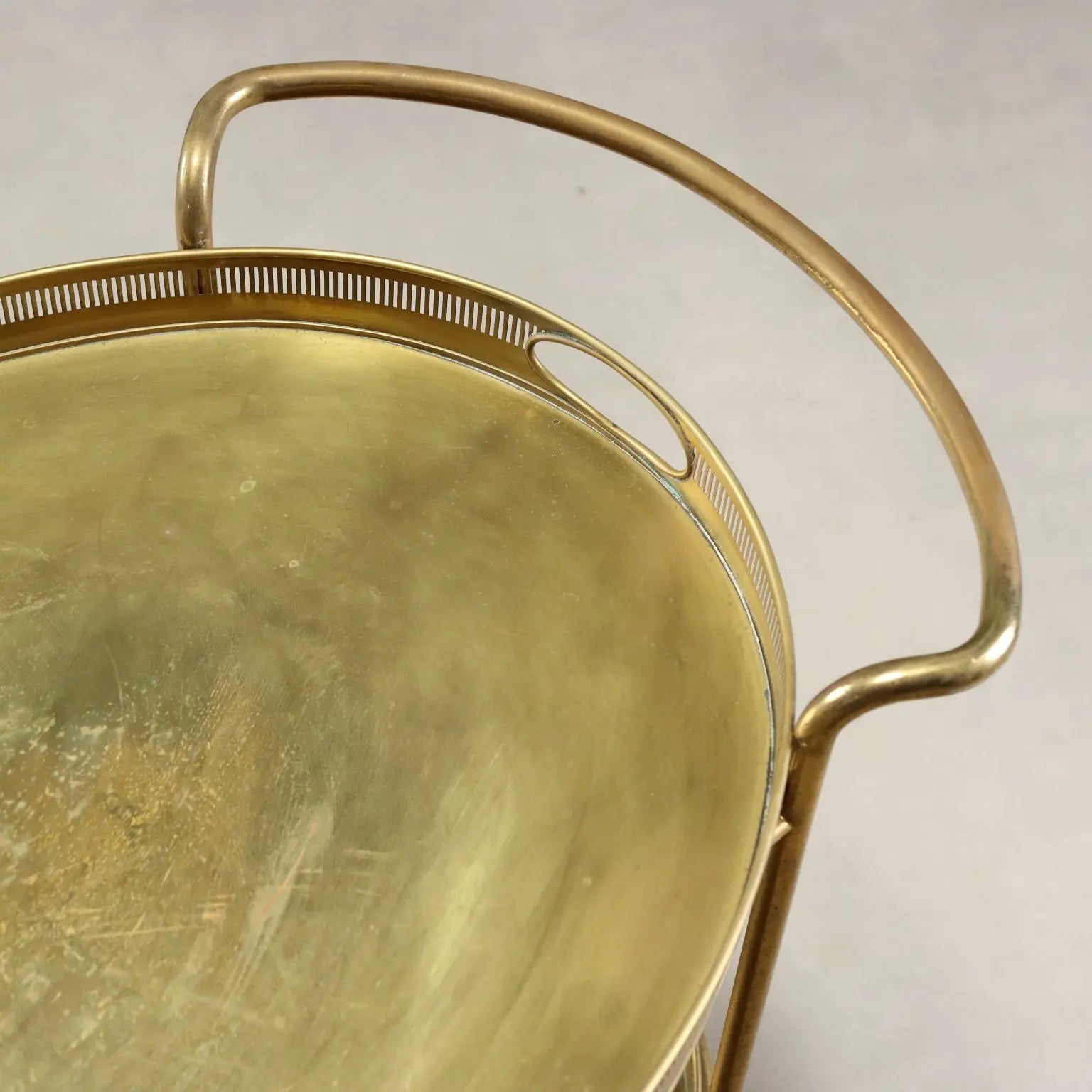 Vintage Kitchen Trolley Double Top Brass Design 1950s
