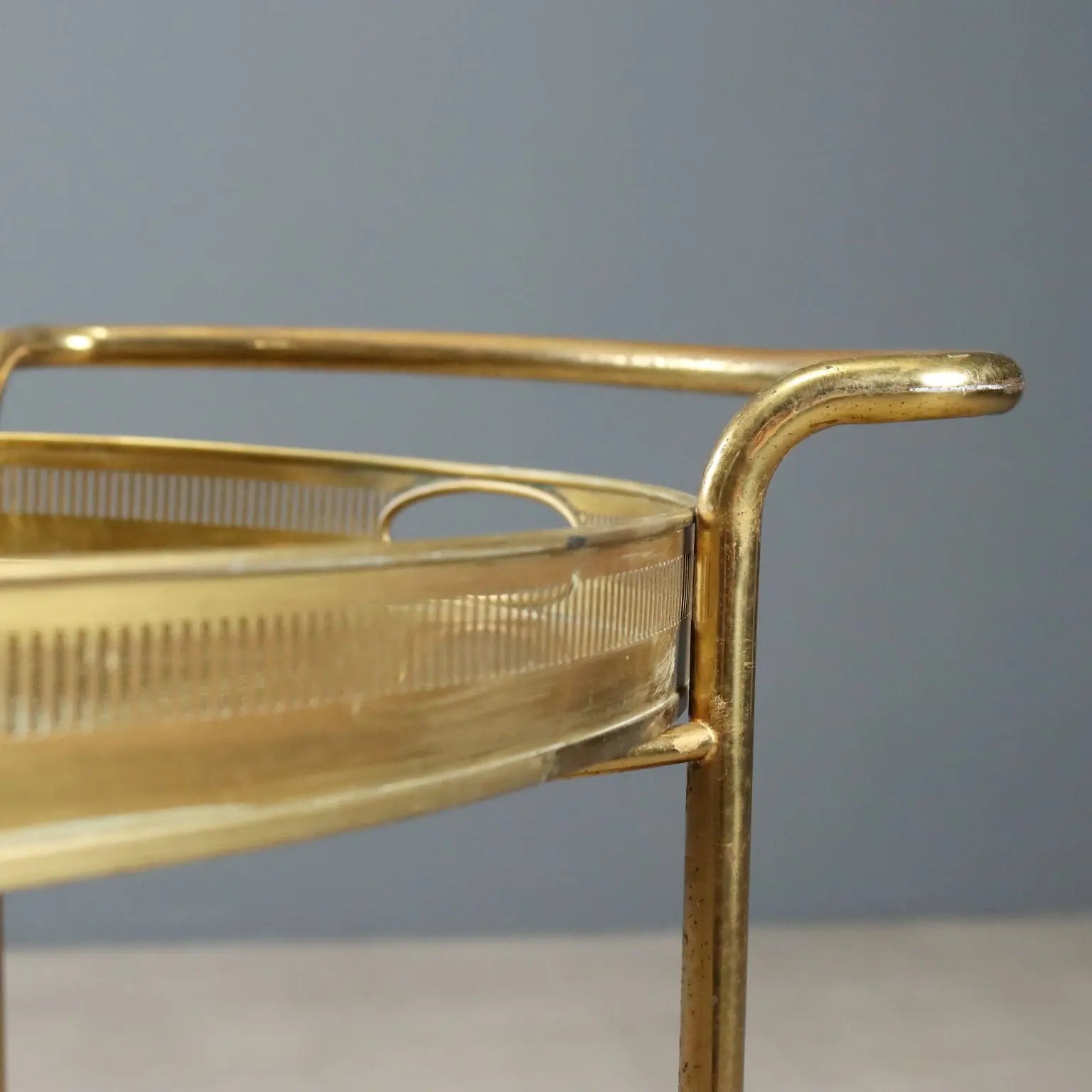 Vintage Kitchen Trolley Double Top Brass Design 1950s