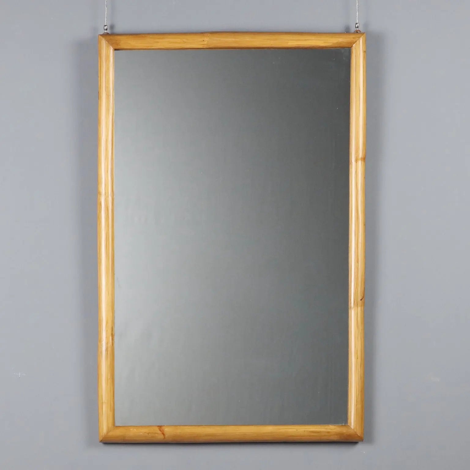 Vintage Mirror Bamboo Frame Design Italy 1980s