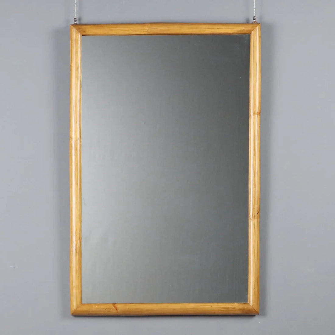Vintage Mirror Bamboo Frame Design Italy 1980s