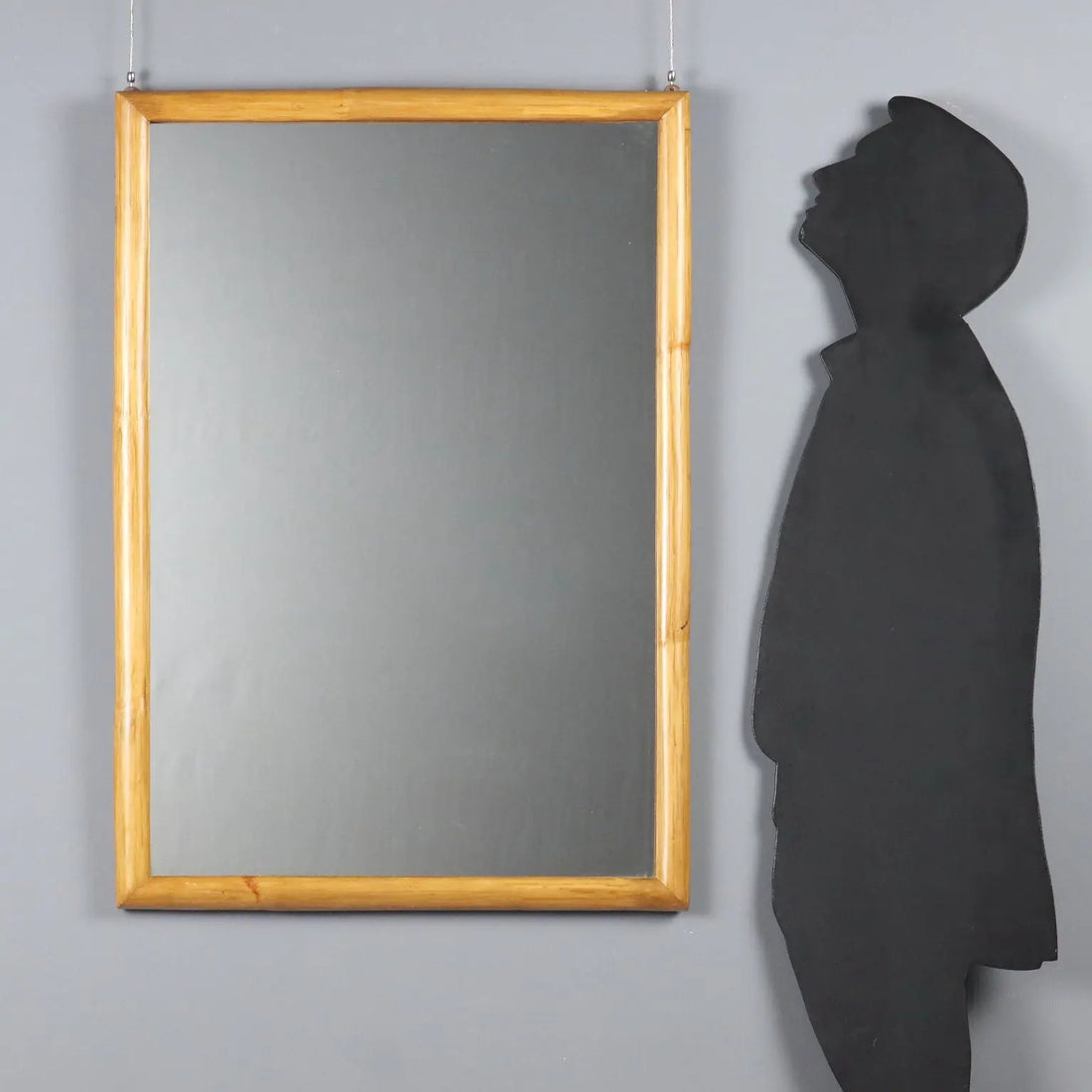 Vintage Mirror Bamboo Frame Design Italy 1980s