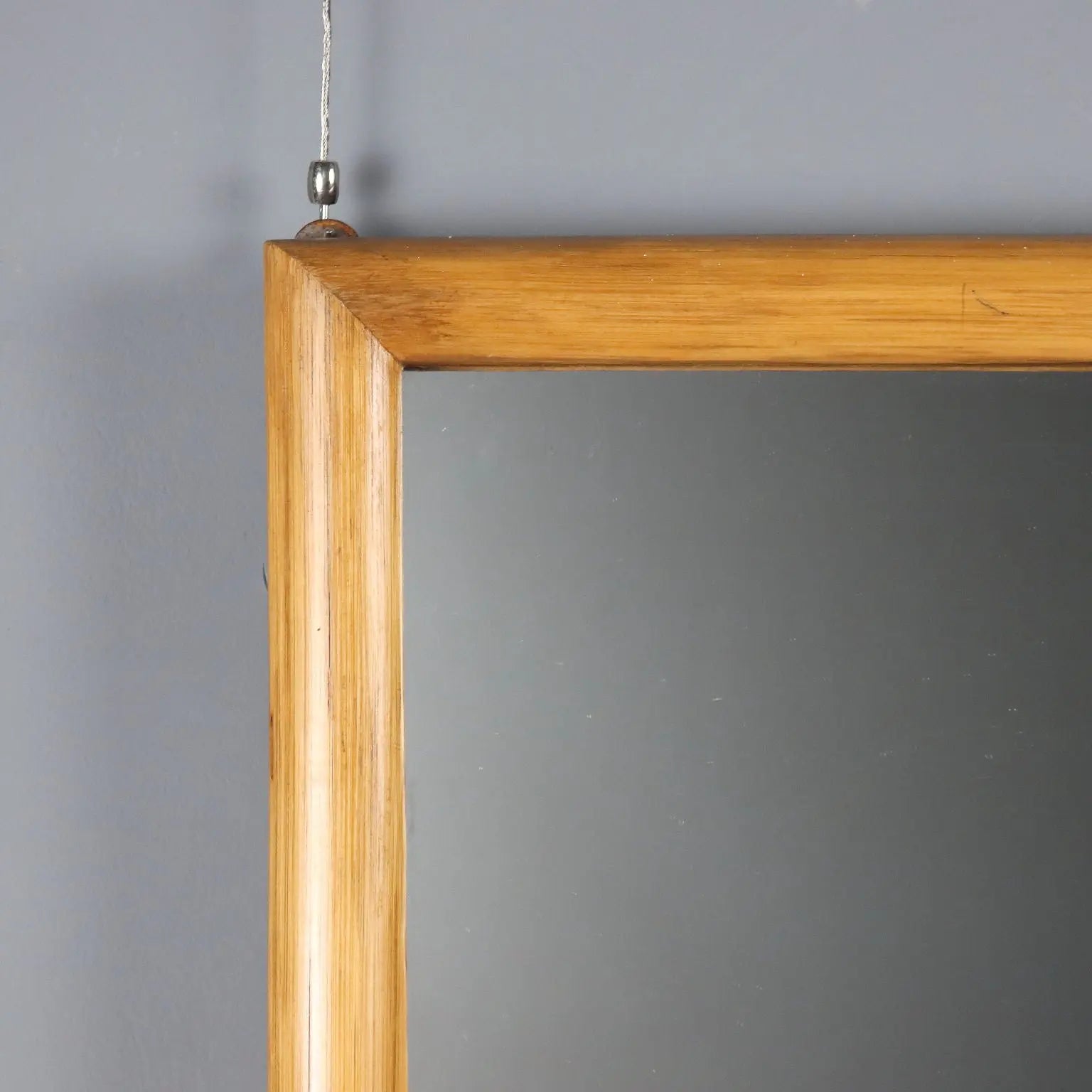 Vintage Mirror Bamboo Frame Design Italy 1980s