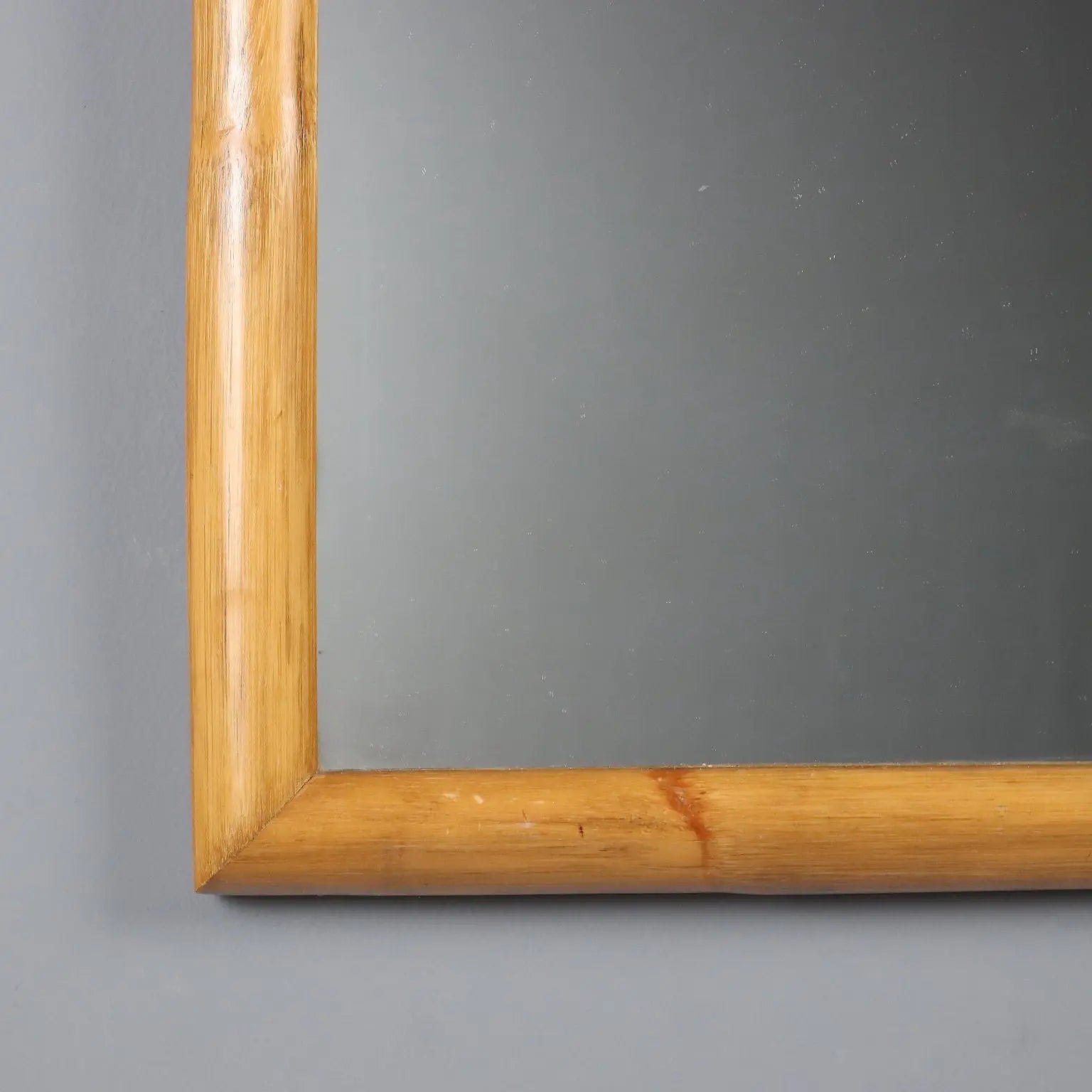 Vintage Mirror Bamboo Frame Design Italy 1980s