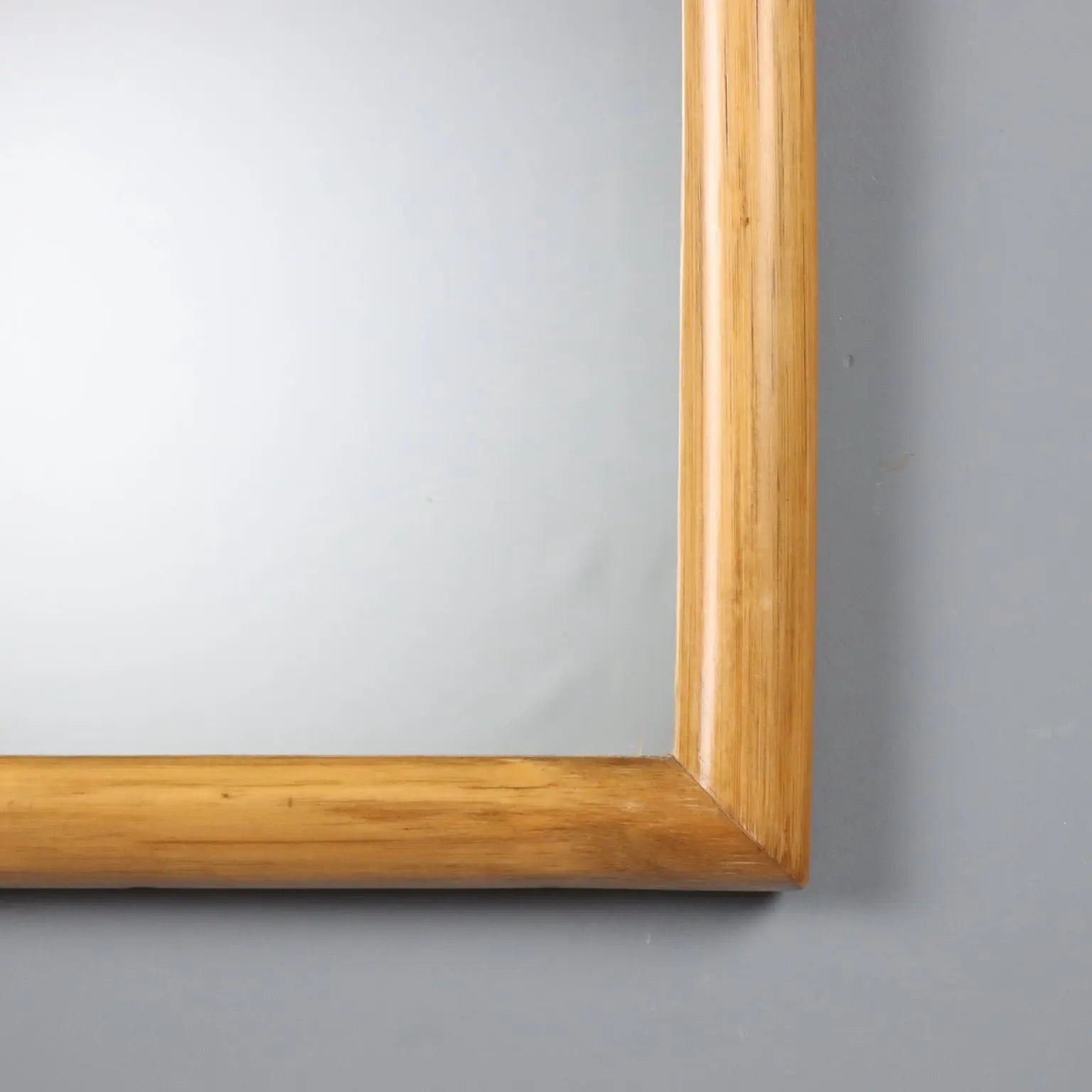 Vintage Mirror Bamboo Frame Design Italy 1980s