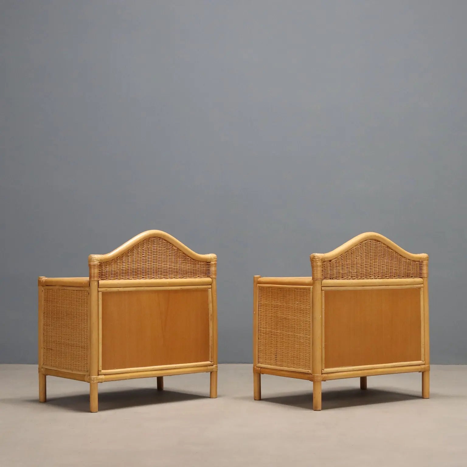 1980s Woven Wicker Nightstands