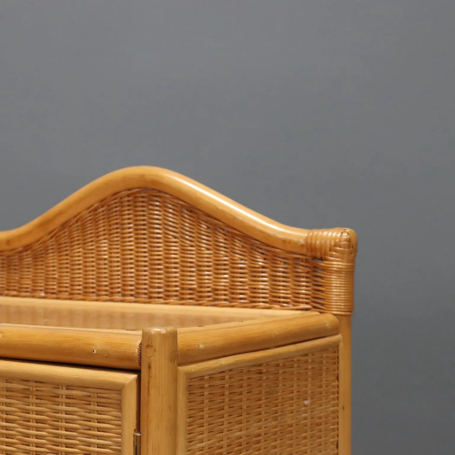 1980s Woven Wicker Nightstands