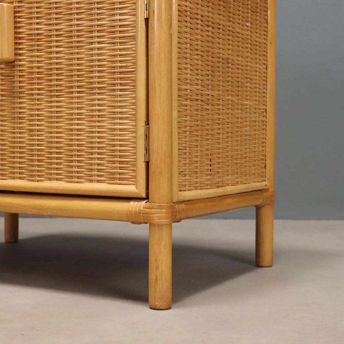 1980s Woven Wicker Nightstands