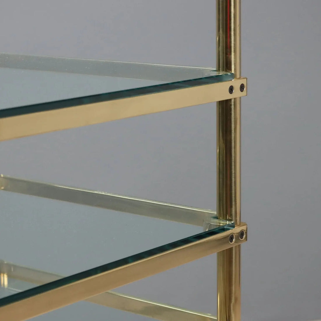 Vintage Display Cabinet Metal Glass Brass Design Italy 1980s