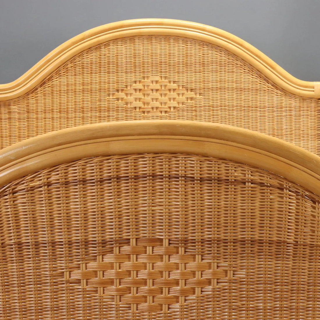 Vintage Double Bed Wicker Bamboo Design Italy 1980s