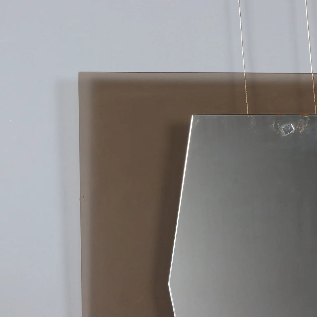 Vintage Mirror Smoked Glass Design Italy 1960s