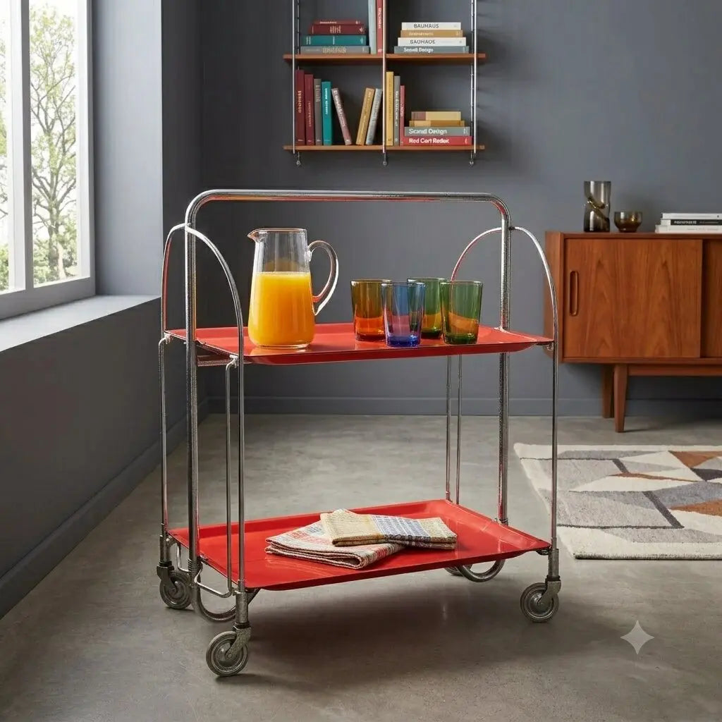 Vintage Dinette Kitchen Cart Plastic Bremshey Germany 1960s