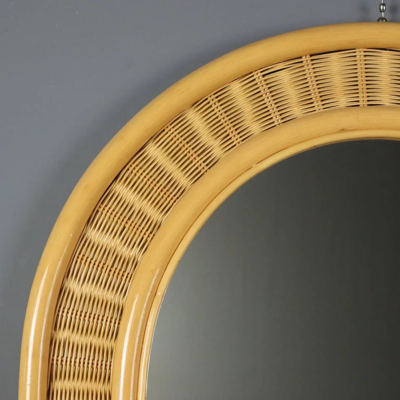Vintage Wall Mirror Bamboo Design Italy 1980s