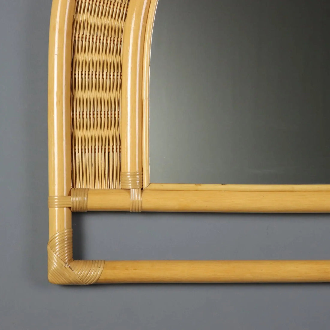 Vintage Wall Mirror Bamboo Design Italy 1980s