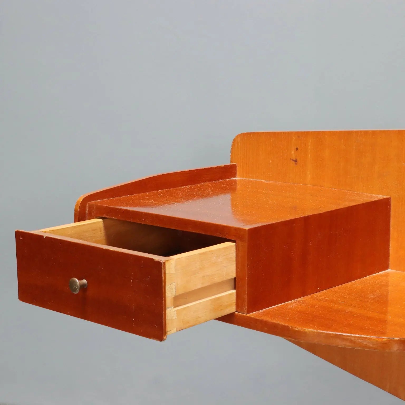 Vintage Single Bed Teak Fabric Design Italy 1960s