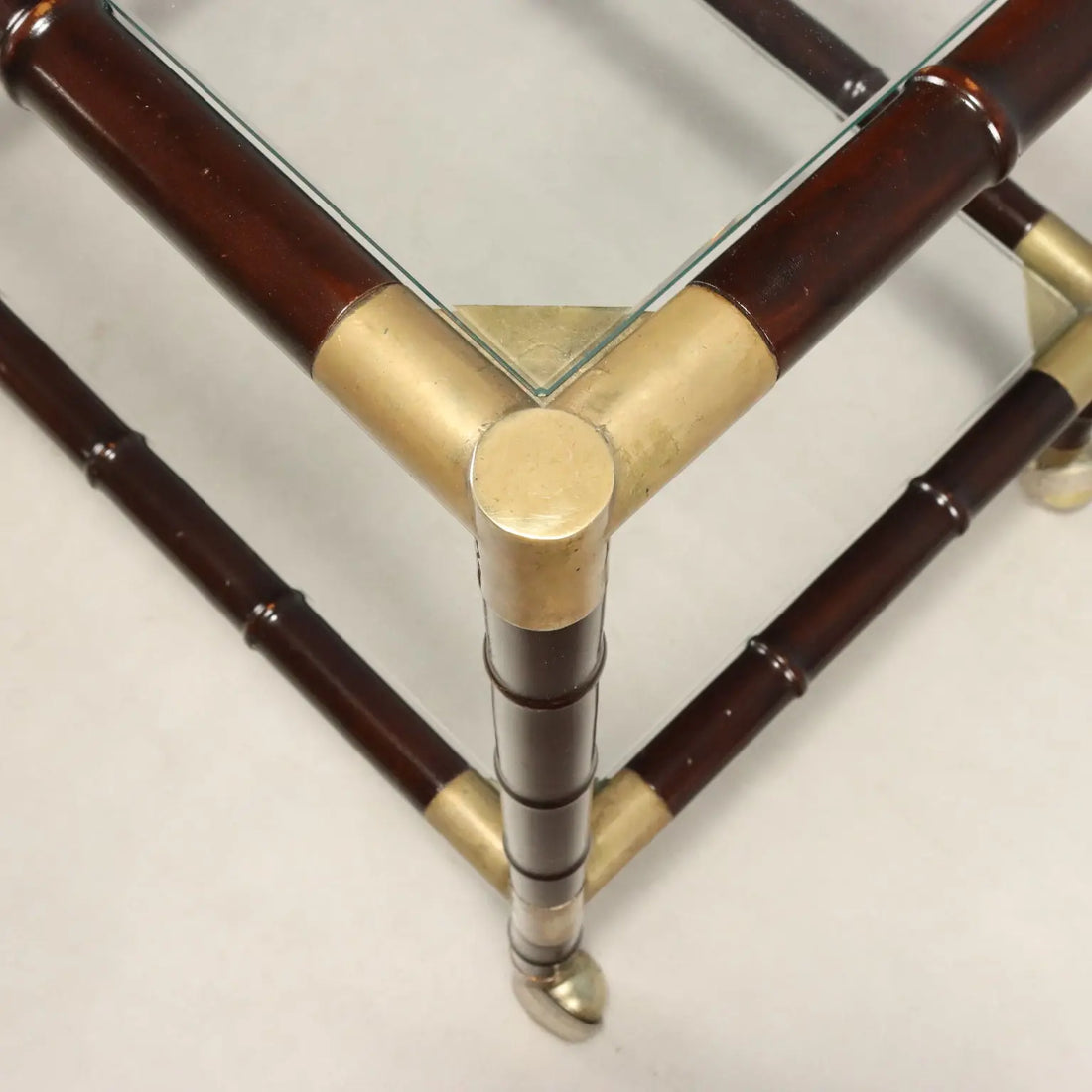 Vintage Coffee Table Bamboo Brass Design Italy 1950s-60s 